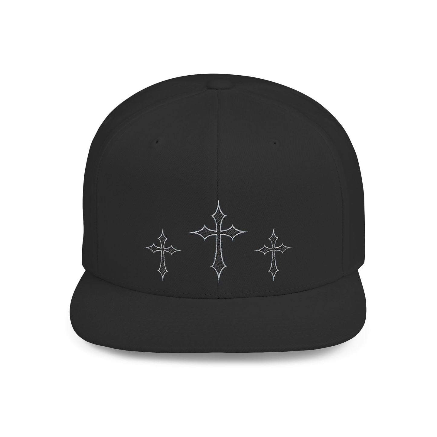 Flat Bill Snapback Hat - Stylish Cross Design for Fashion and Streetwear