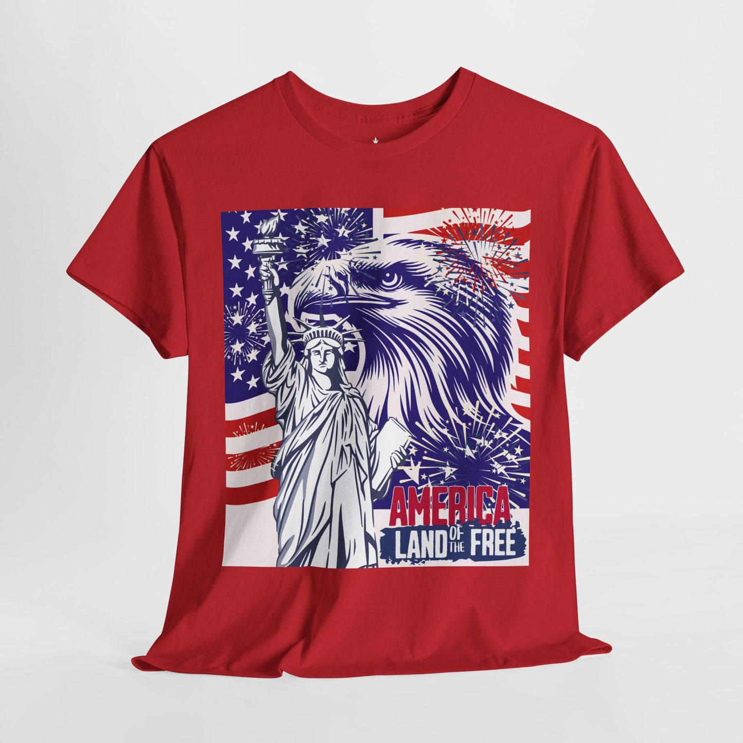 Patriotic Unisex Tee - America Land of the Free T-Shirt,4th of July Gift, Freedom Tee, Independence Day Apparel, Eagle Design Shirt