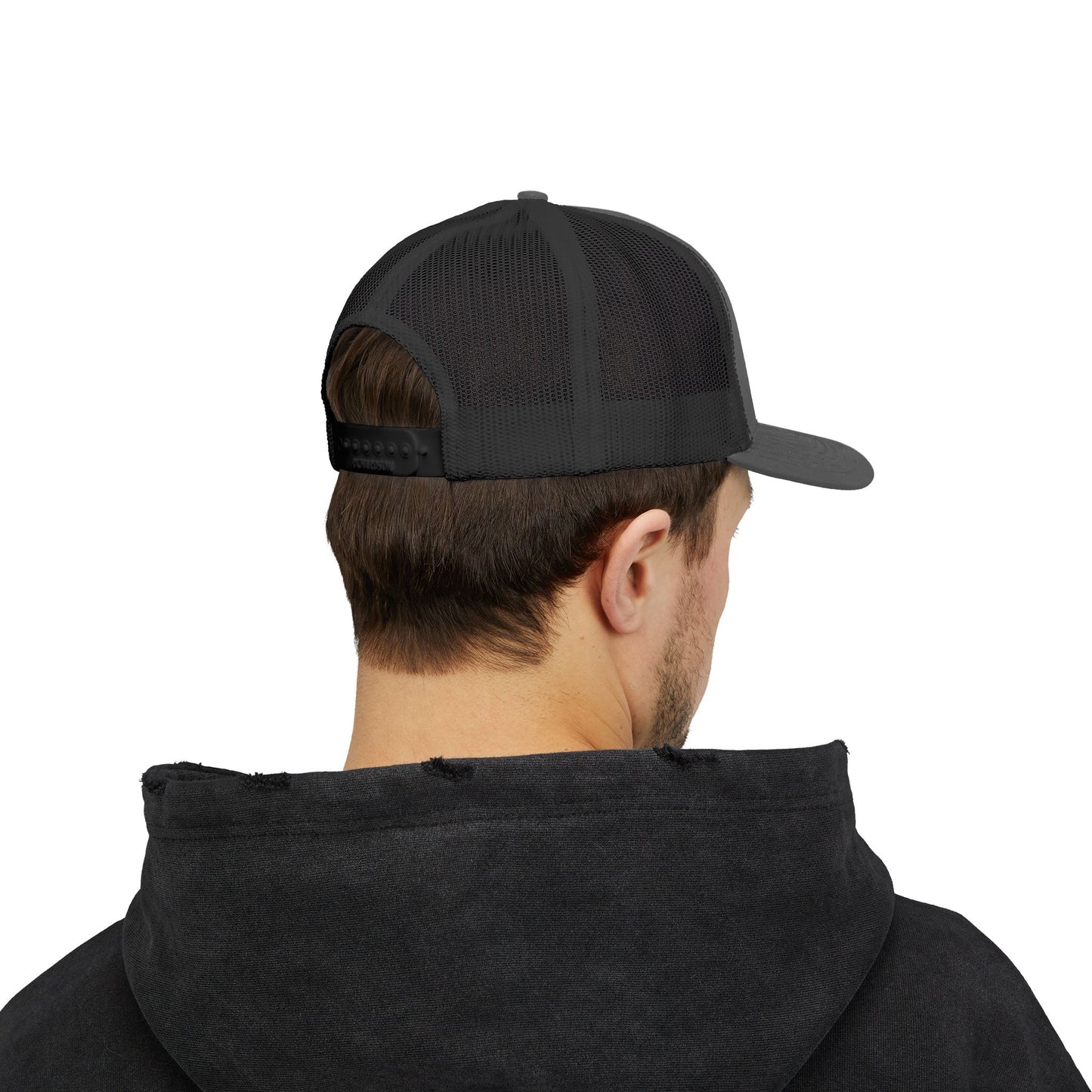 Embroidered Cross Snapback Trucker Cap - Stylish Faith-Inspired Hat