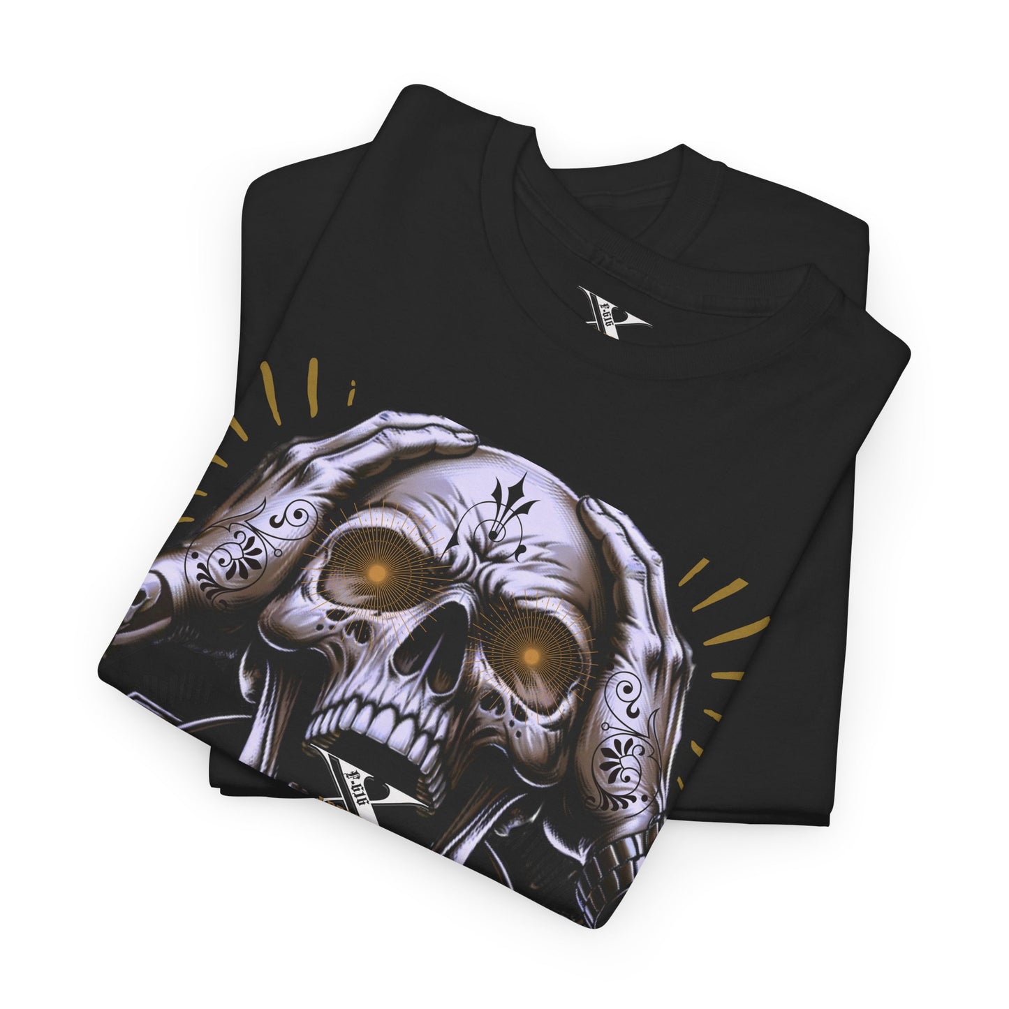 Gothic Skull Tee, Gothic Skull Graphic Tee, Unisex Heavy Cotton T-Shirt, Halloween Shirt, Edgy Streetwear, Casual Outfit, Unique Gift Idea