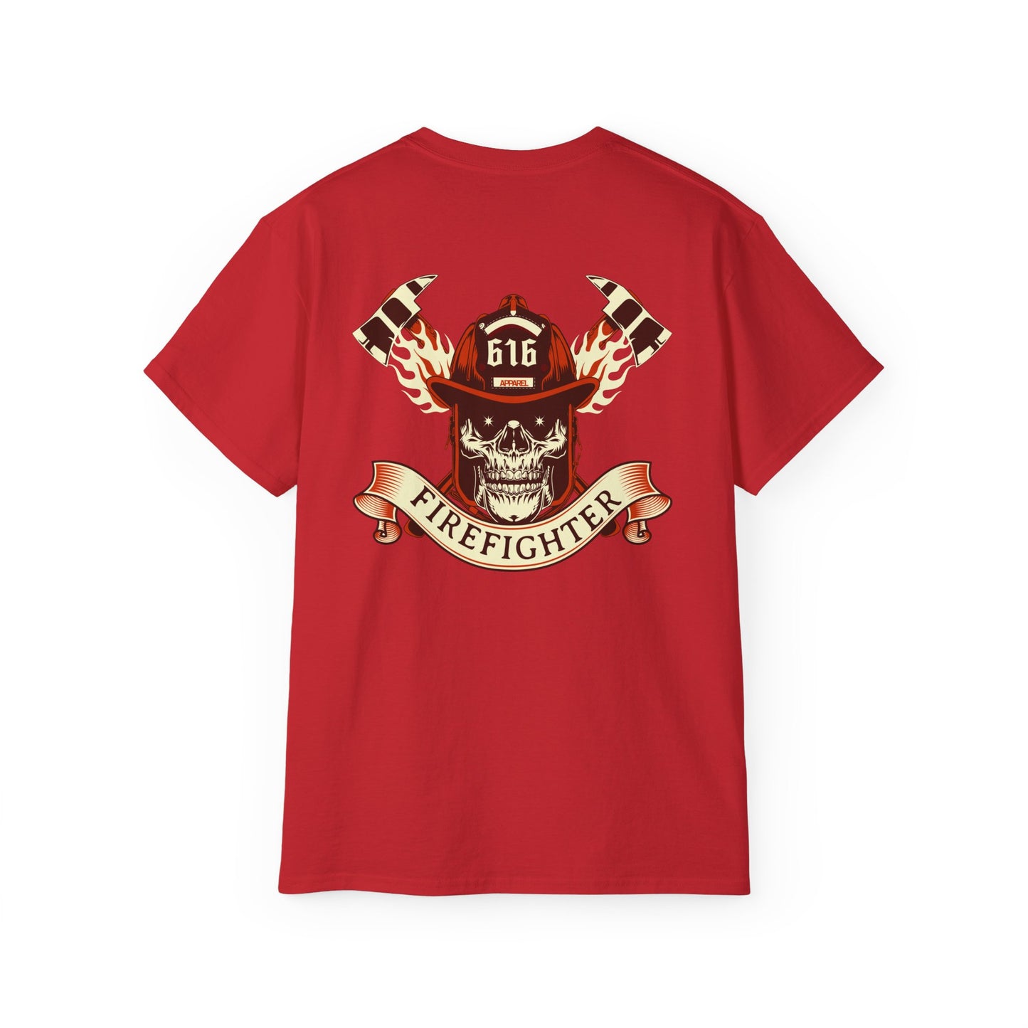 Firefighter Skull Tee, Unisex Cotton Shirt for Heroes, Gift for Firefighters, Halloween Costume, Memorial Day, Skull Design