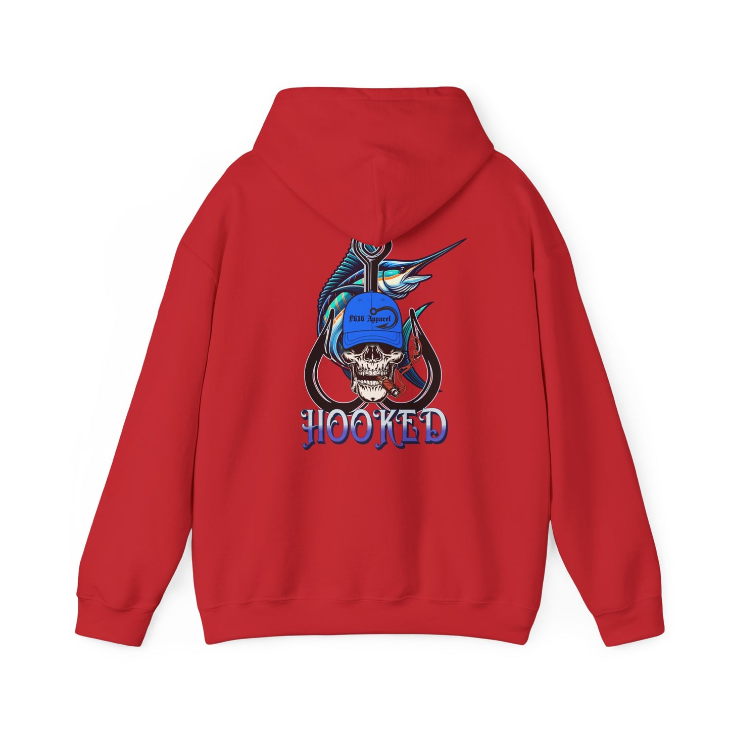 Skull & Fish Hooked Hoodie - Fishing Lovers Unisex Hooded Sweatshirt, Gift for Dad, Casual Street Style Apparel, Fathers Day Present, Cool