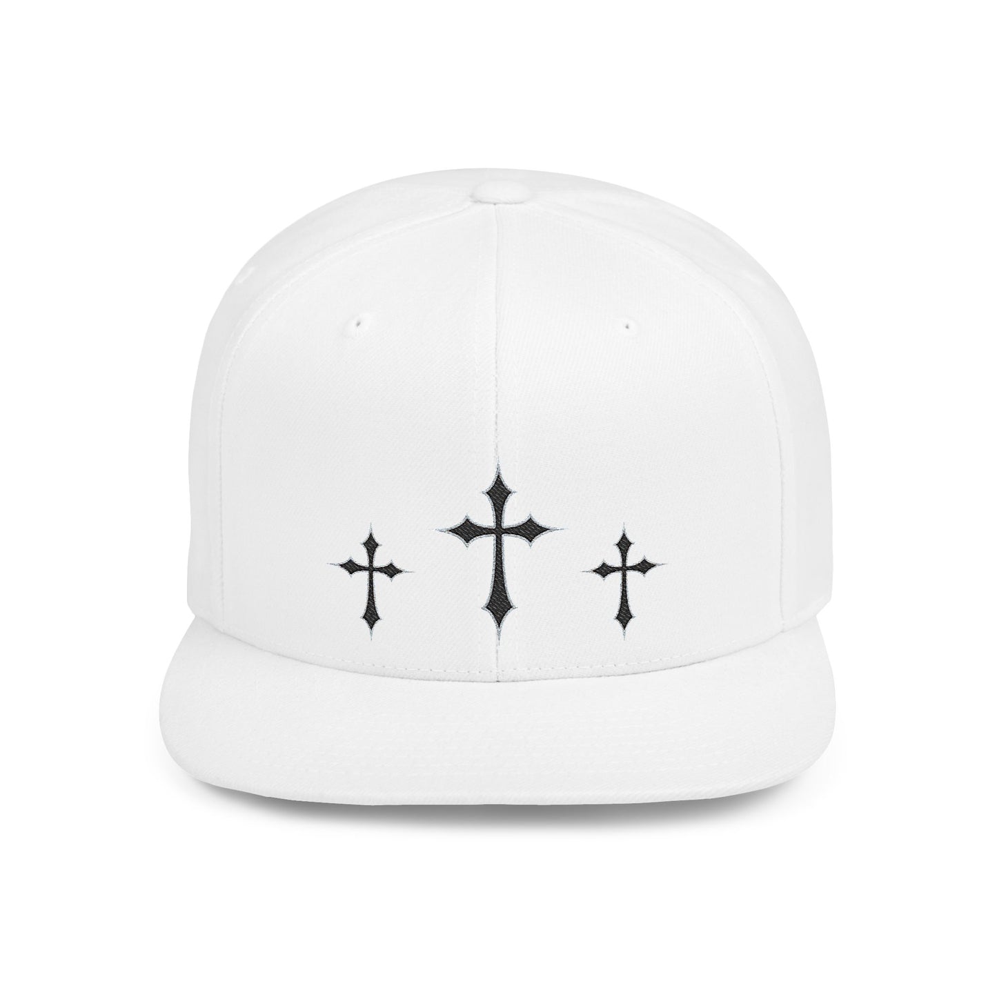 Flat Bill Snapback Hat - Stylish Cross Design for Fashion and Streetwear