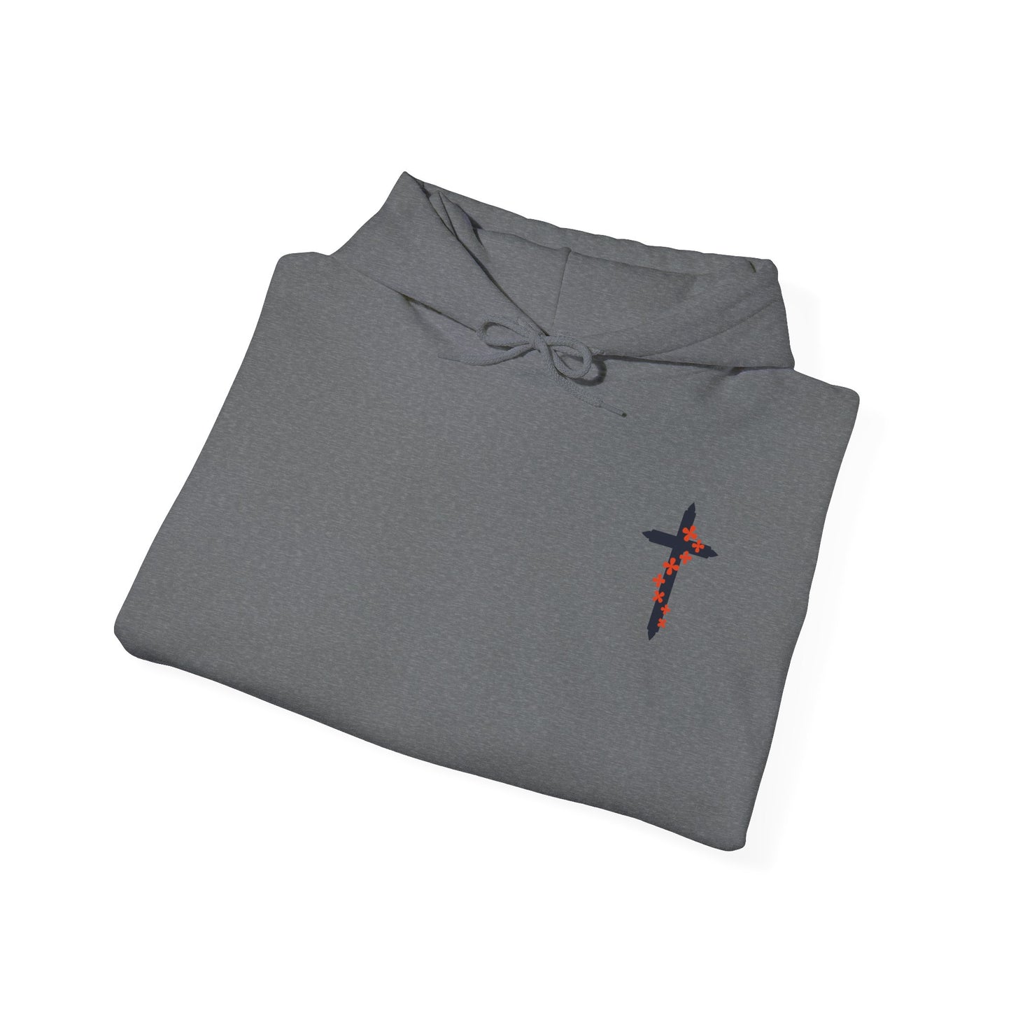 Peace, Purpose, Power Hooded Sweatshirt, Christian Cross, Heavy Cotton