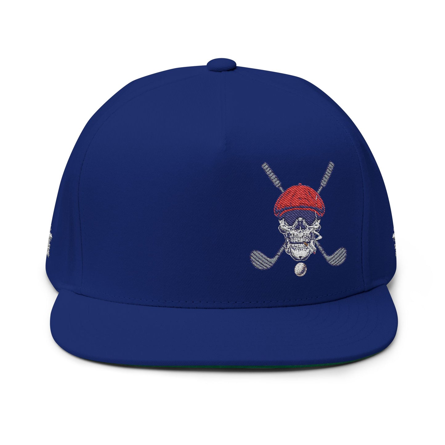 Skull Golf Cap Skull, Golf Flat Bill Cap, Cool Embroidered Cap for Sports Fans, Trendy Hat for Gifts, Unique Cap for Casual Wear, Perfect for Golf