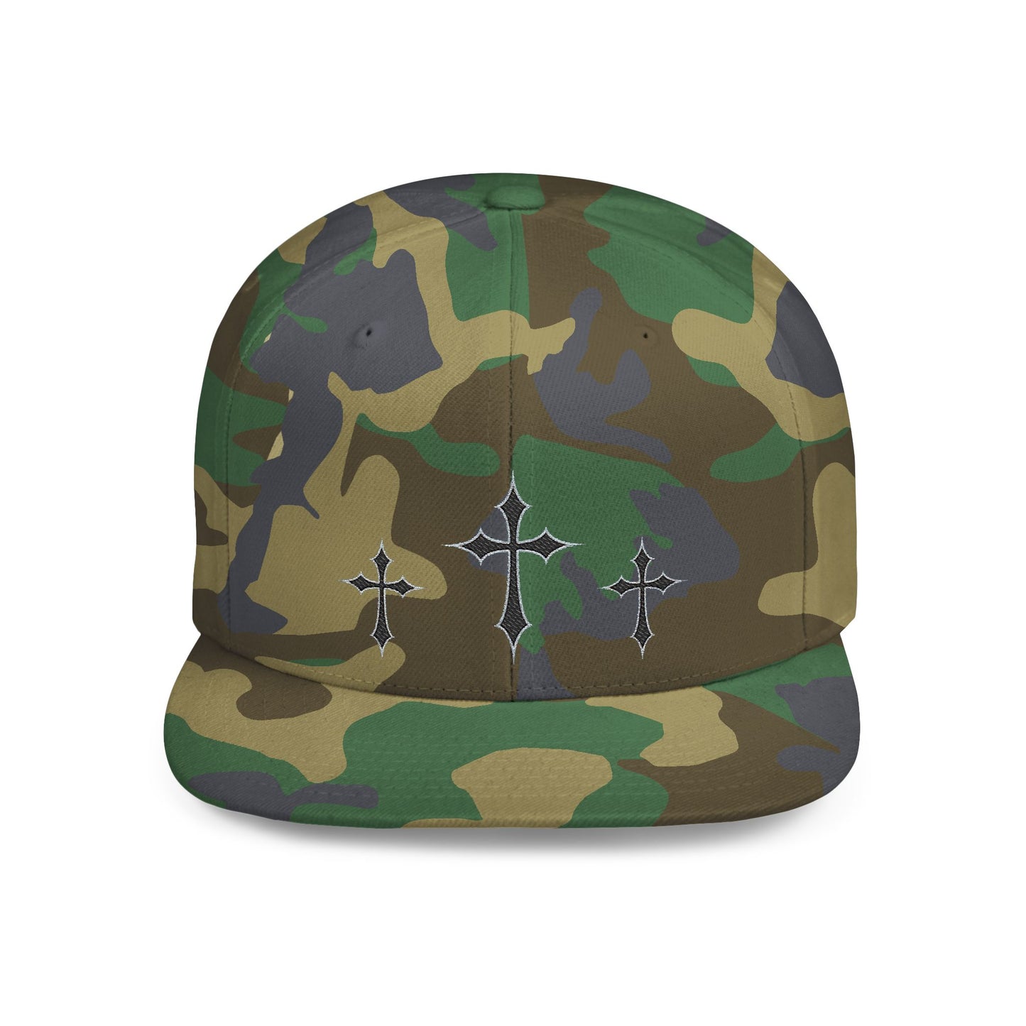 Flat Bill Snapback Hat - Stylish Cross Design for Fashion and Streetwear