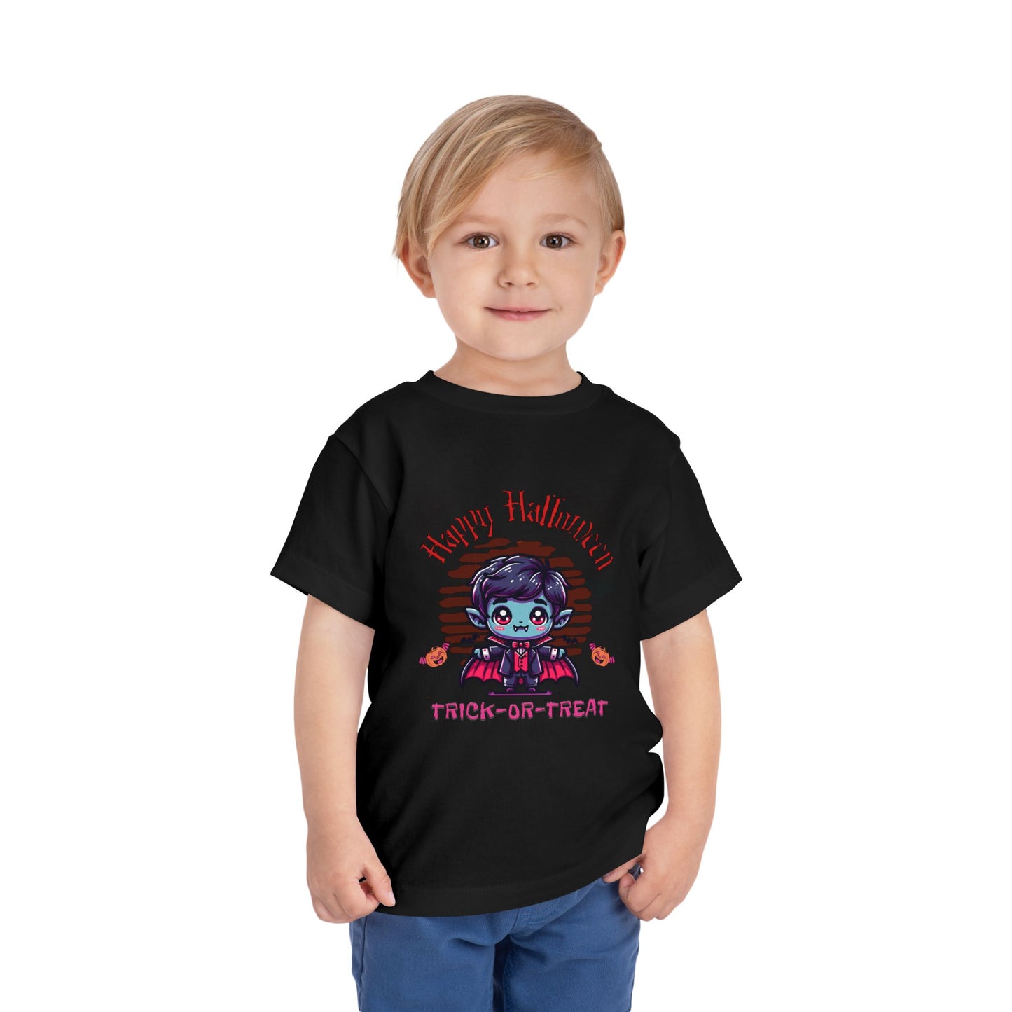 Toddler Halloween Tee, Toddler Short Sleeve Halloween Tee, Cute Vampire Costume Shirt, Kids Trick-or-Treat Outfit, Spooky Party Apparel, Fun Halloween Gift