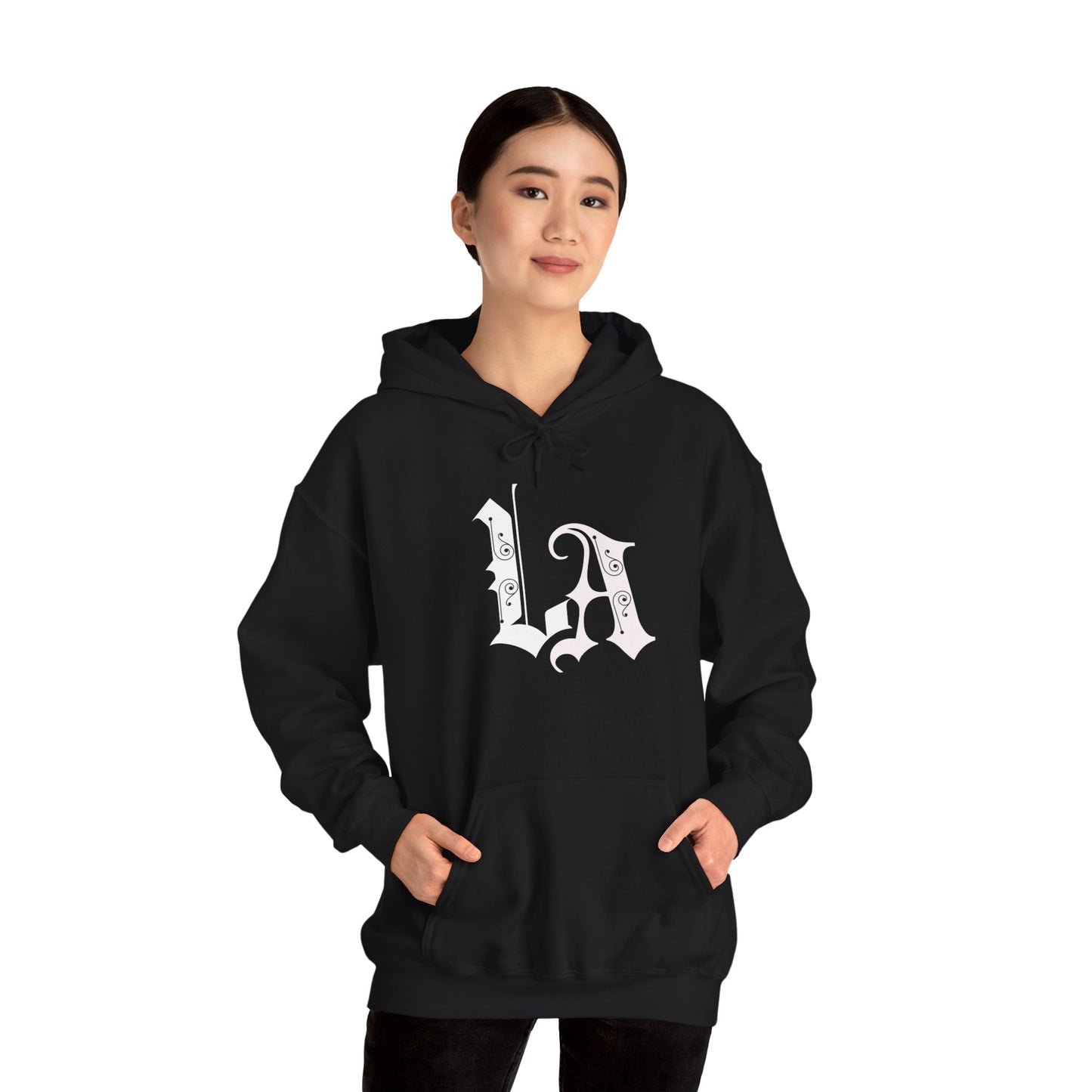 LA Graphic Hoodie - Unisex Heavy Blend Sweatshirt for Casual Style