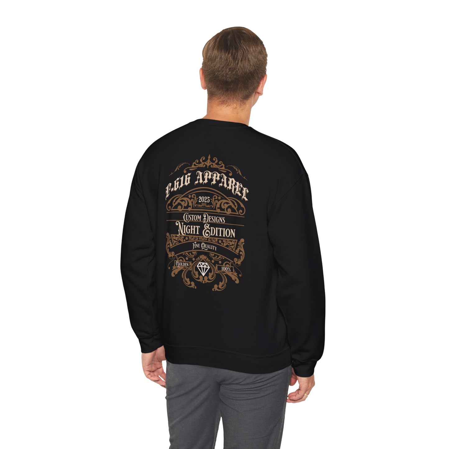 Stylish Night Edition Crewneck Sweatshirt - F-616 Apparel Logo