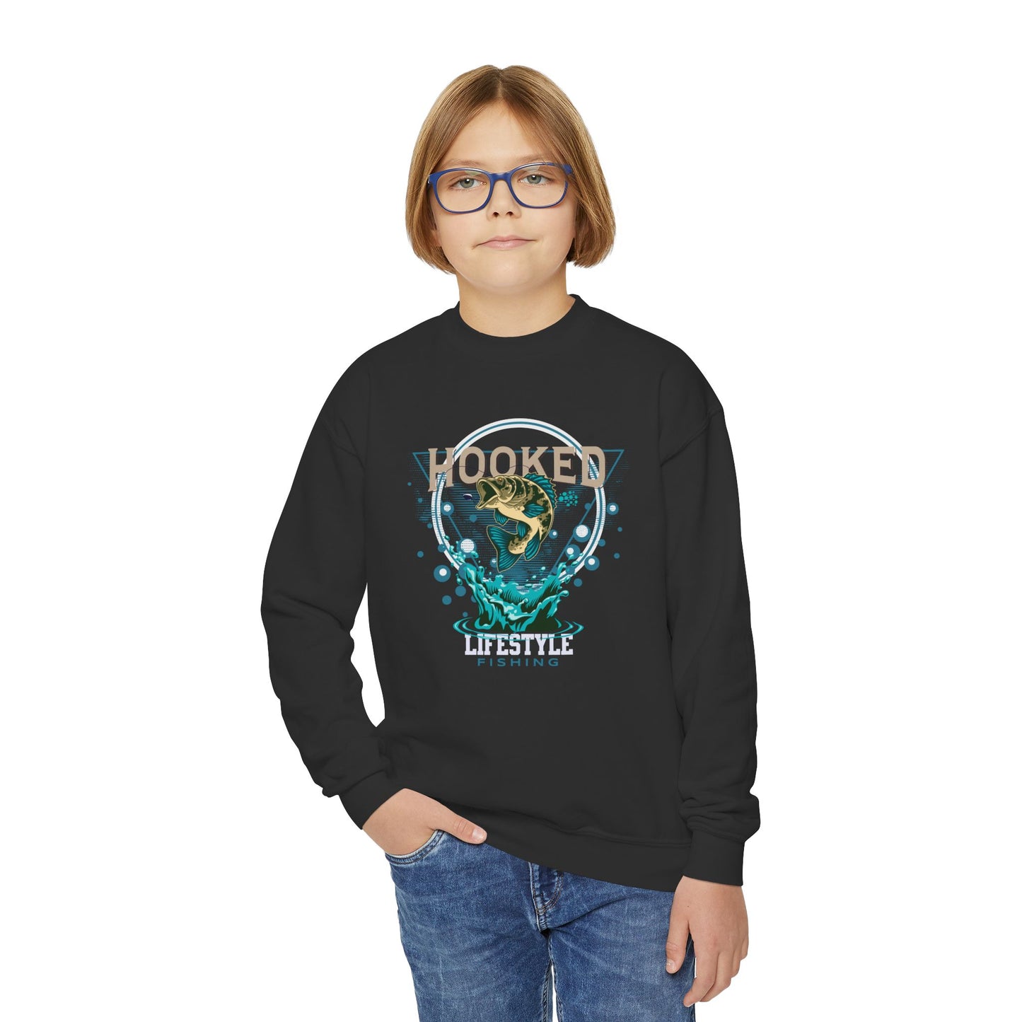Hooked Youth Sweatshirt - Perfect for Young Fishing Enthusiasts