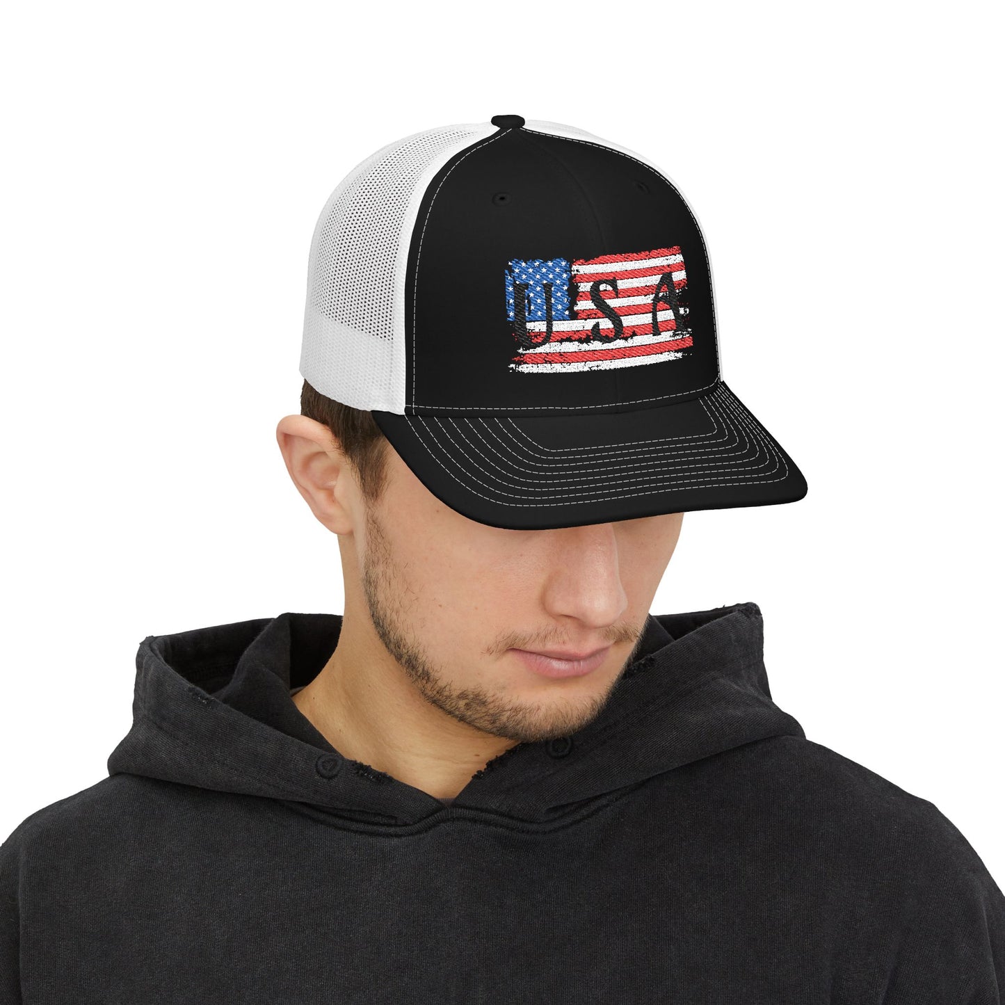 Embroidered Patriotic Cap, Patriotic Snapback Trucker Cap - USA Embroidery Hat, Baseball Cap, Outdoor Gear, Gift for Him/Her, American Pride Apparel