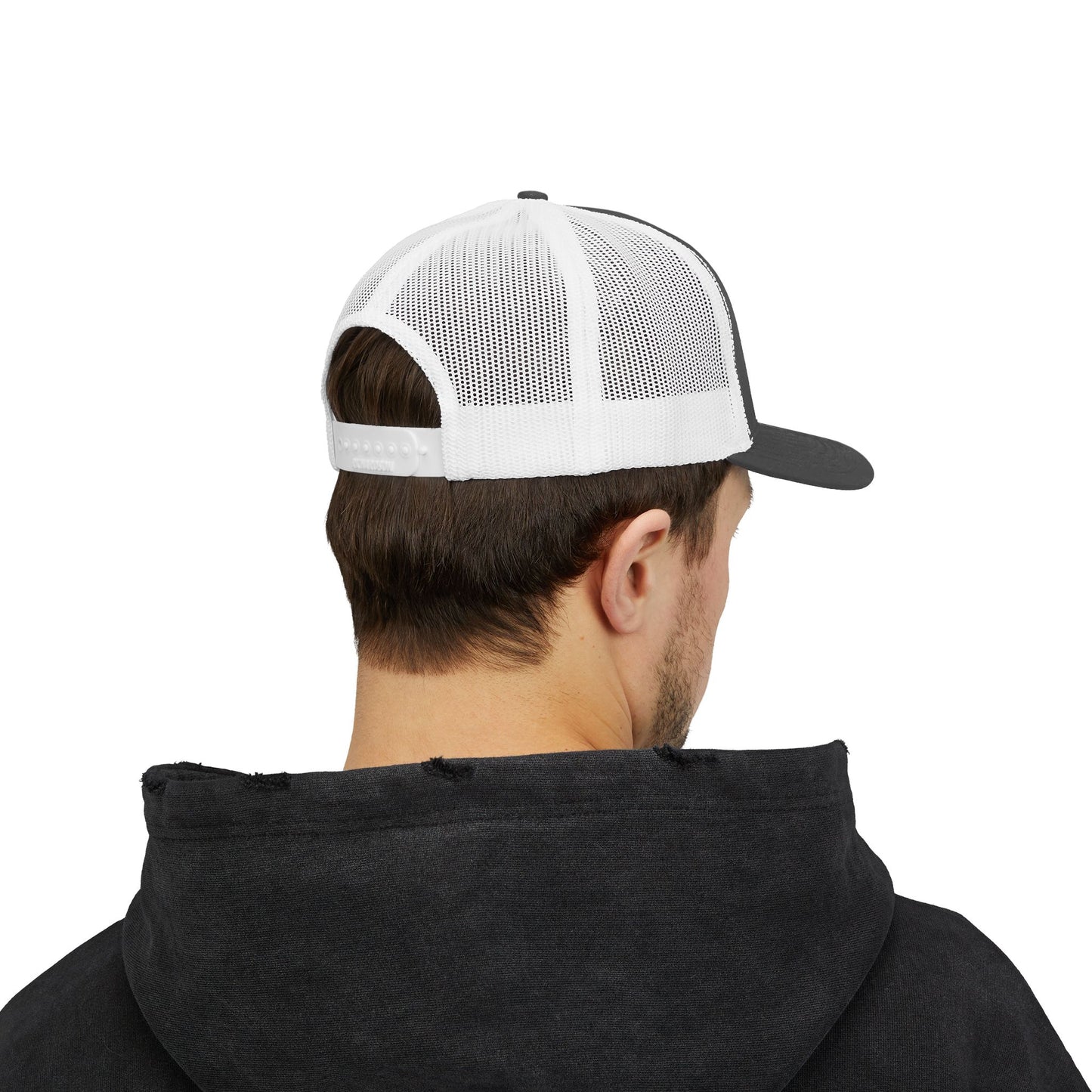 Skull Graphic Snapback Trucker Cap, Edgy Style Hat for Festivals, Halloween Costume Accessory, Streetwear, Unisex