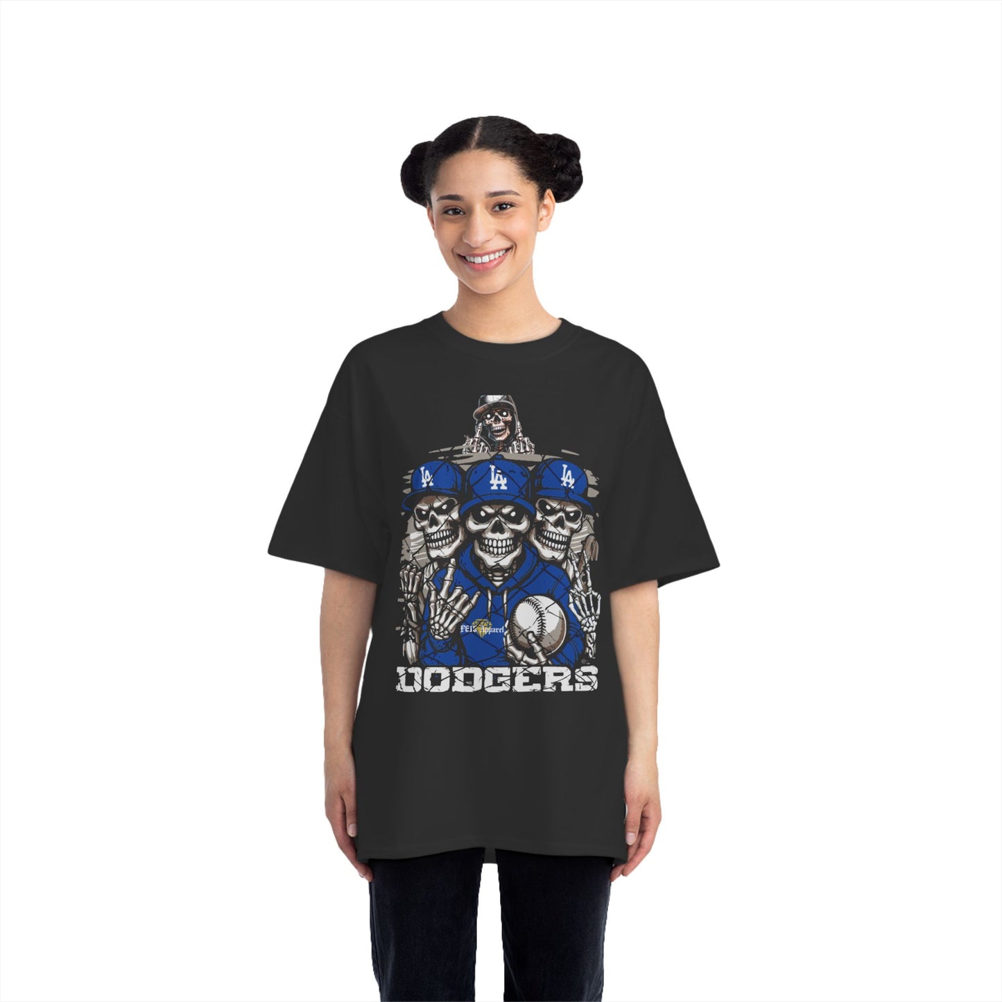 LA Dodgers Skull Short-Sleeve T-Shirt, Vintage Baseball Tee, Halloween Apparel, Sports Fan Gear, Grunge Style Tee