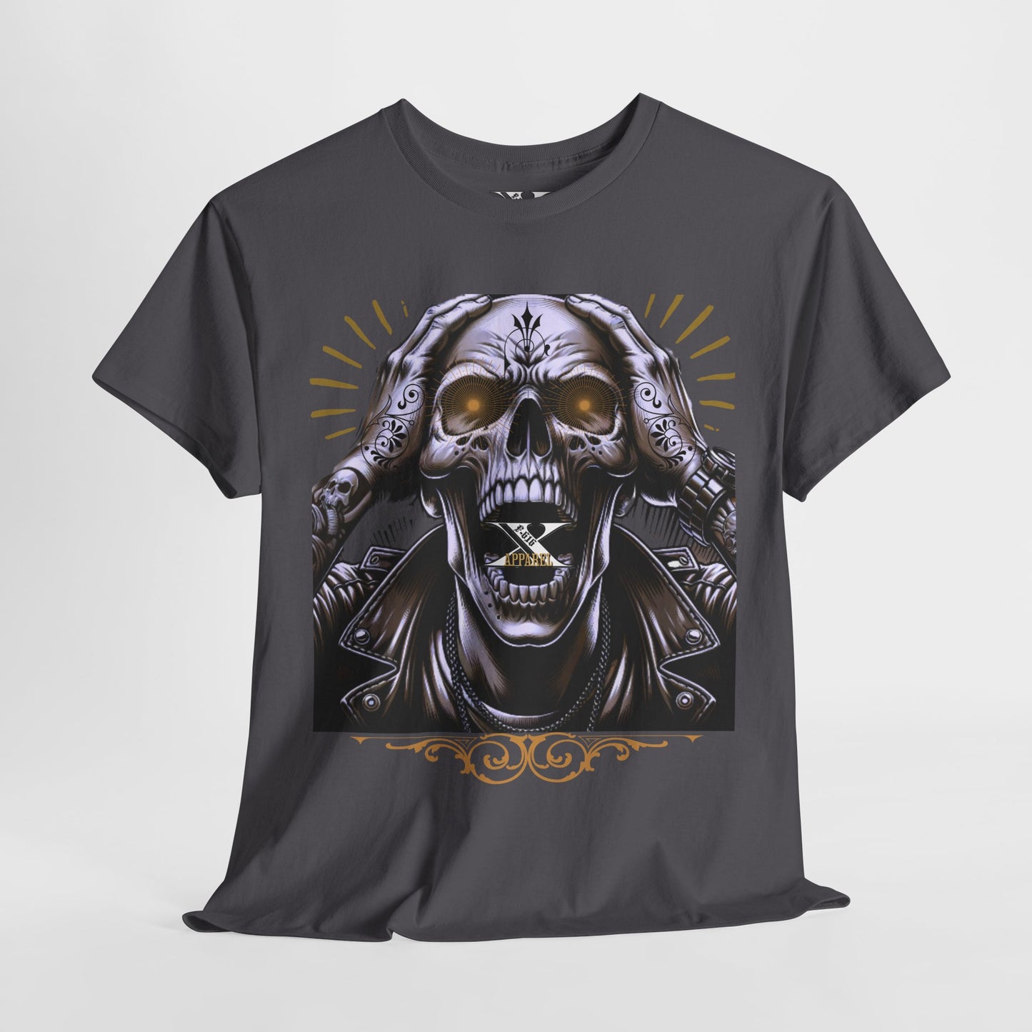Gothic Skull Tee, Gothic Skull Graphic Tee, Unisex Heavy Cotton T-Shirt, Halloween Shirt, Edgy Streetwear, Casual Outfit, Unique Gift Idea