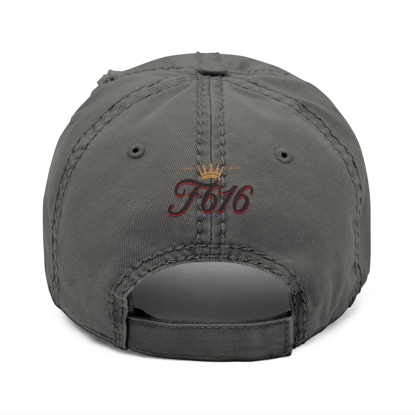 Trendy Distressed Dad Hat with Embroidery, F616 Logo - Casual Style for Everyday Wear