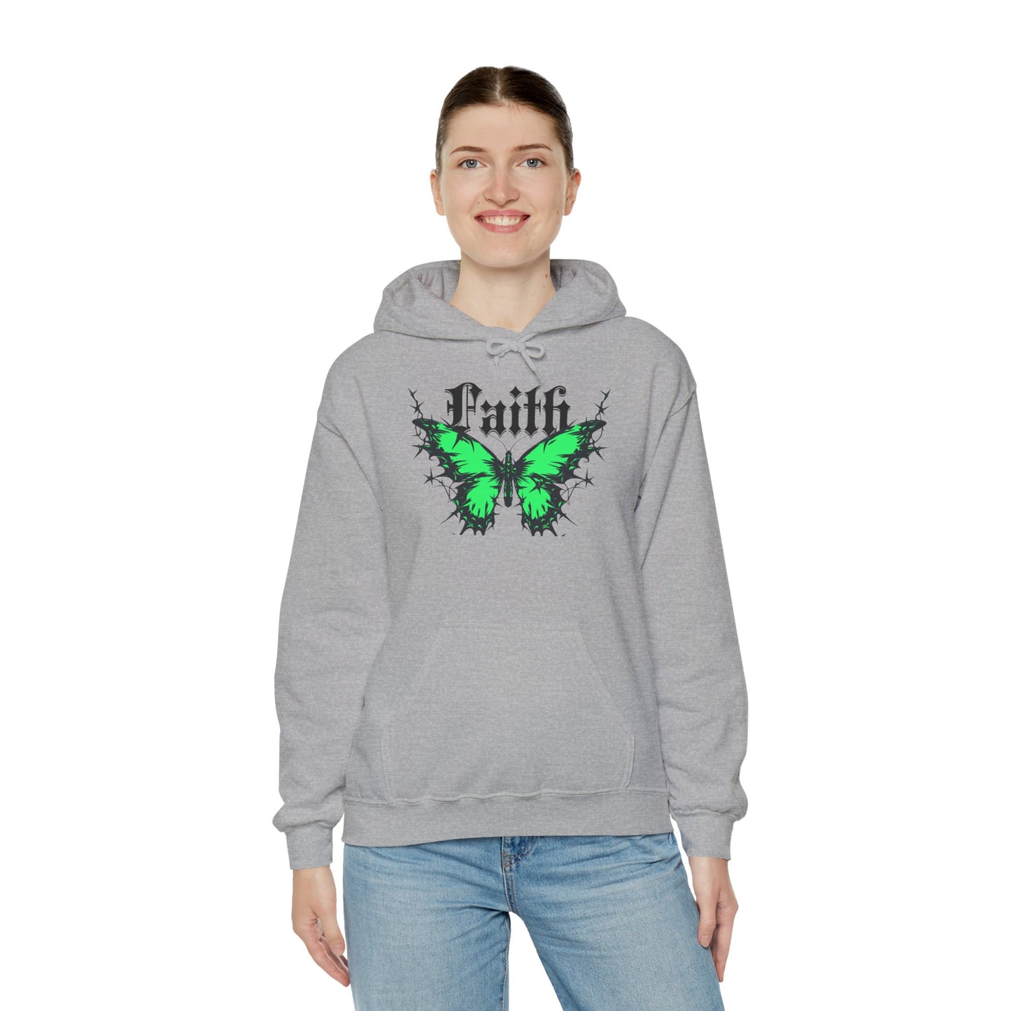 Faith-Inspired Butterfly Hoodie, Unisex Hooded Sweatshirt, Faith Apparel, Spiritual Fashion, Butterfly Art, Cozy Gift Idea