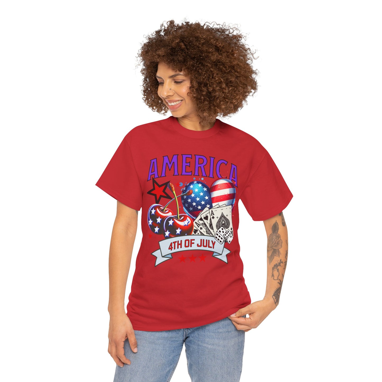 4th of July Patriotic Tee, 4th of July Patriotic Tee, Unisex Heavy Cotton Shirt, America Celebration Top, Independence Day Apparel, Summer BBQ Fashion