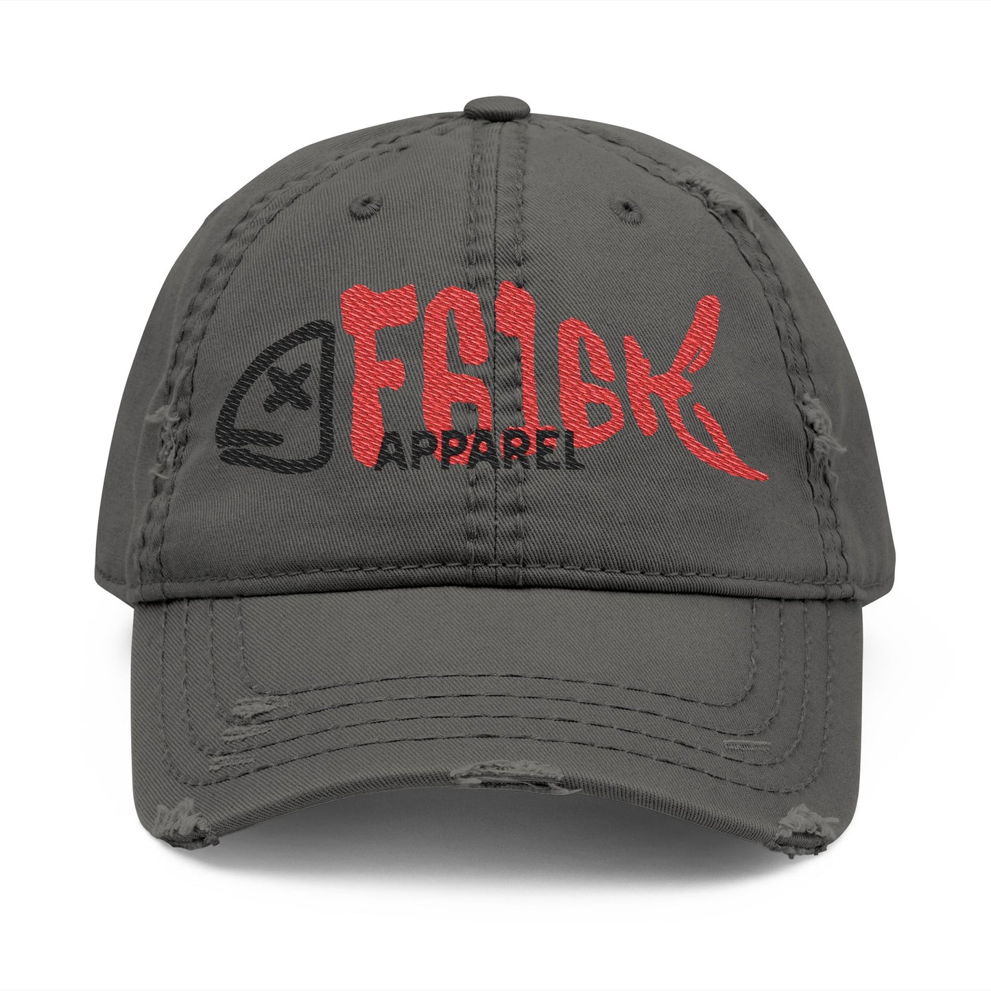 Trendy Distressed Dad Hat with Embroidery, F616 Logo - Casual Style for Everyday Wear