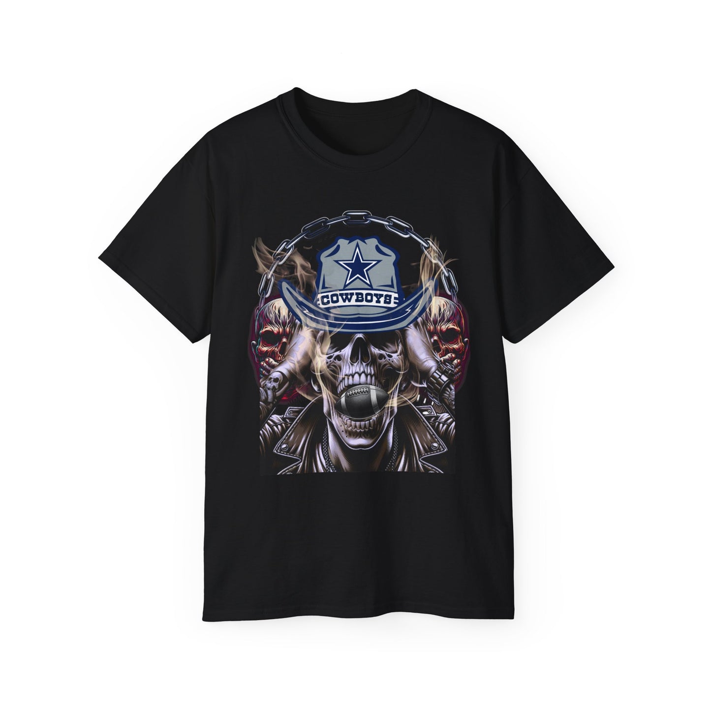 Cowboy Skull Unisex Tee, Cowboy Skull Graphic Tee, Unisex Cotton Shirt, Festival Wear, Unique Gift for Him/Her, Casual Style