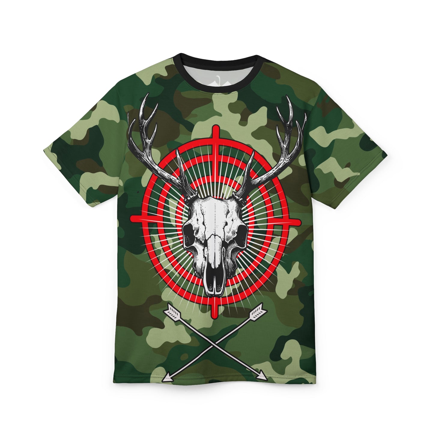 Camouflage Skull Tee, Unique Camouflage Skull Tee for Outdoor Enthusiasts, Hunting Apparel, Casual Wear, Gift for Nature Lovers, AOP T-Shirt