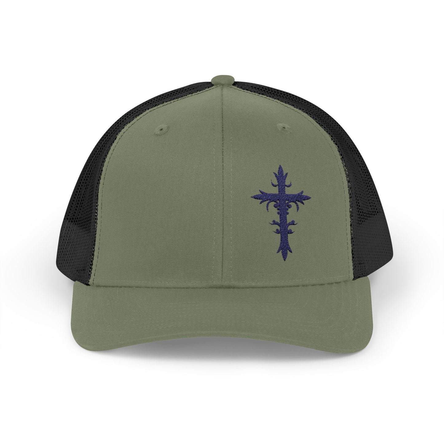 Embroidered Cross Snapback Trucker Cap - Stylish Faith-Inspired Hat