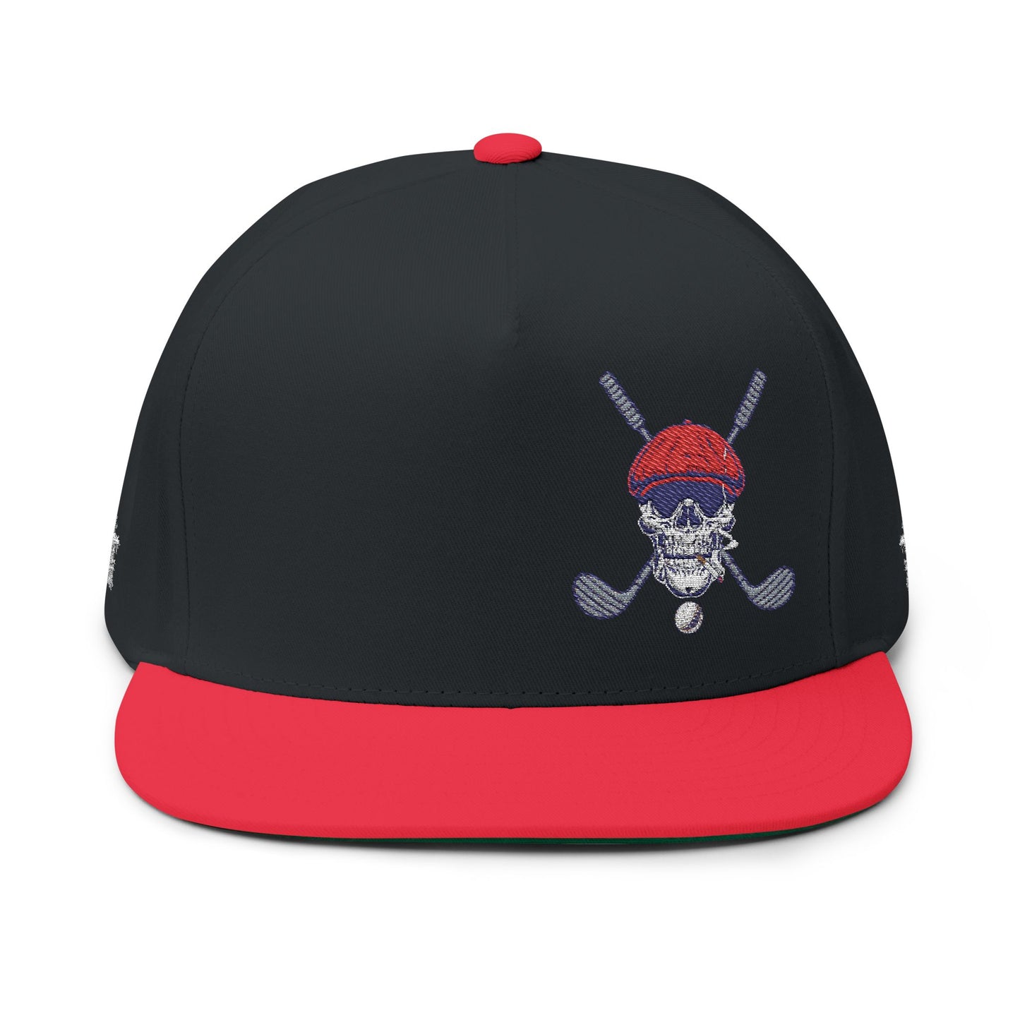 Skull Golf Cap Skull, Golf Flat Bill Cap, Cool Embroidered Cap for Sports Fans, Trendy Hat for Gifts, Unique Cap for Casual Wear, Perfect for Golf