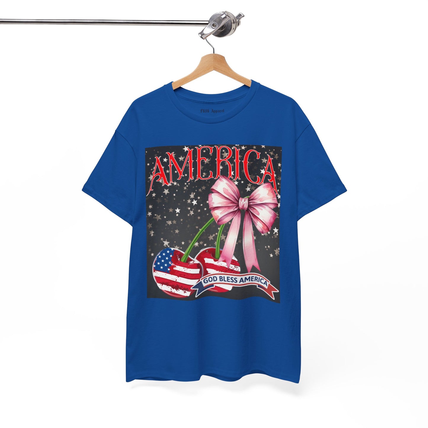 Patriotic T-Shirt - "God Bless America" Design, Unisex Heavy Cotton Tee for Celebrations