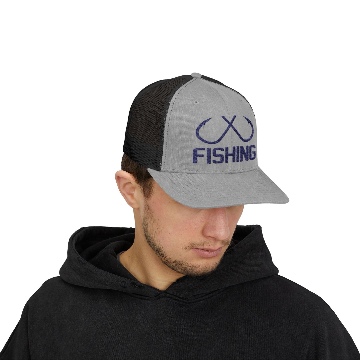 Fishing Snapback Trucker Cap , Ink is pressed and wont crack or fade.