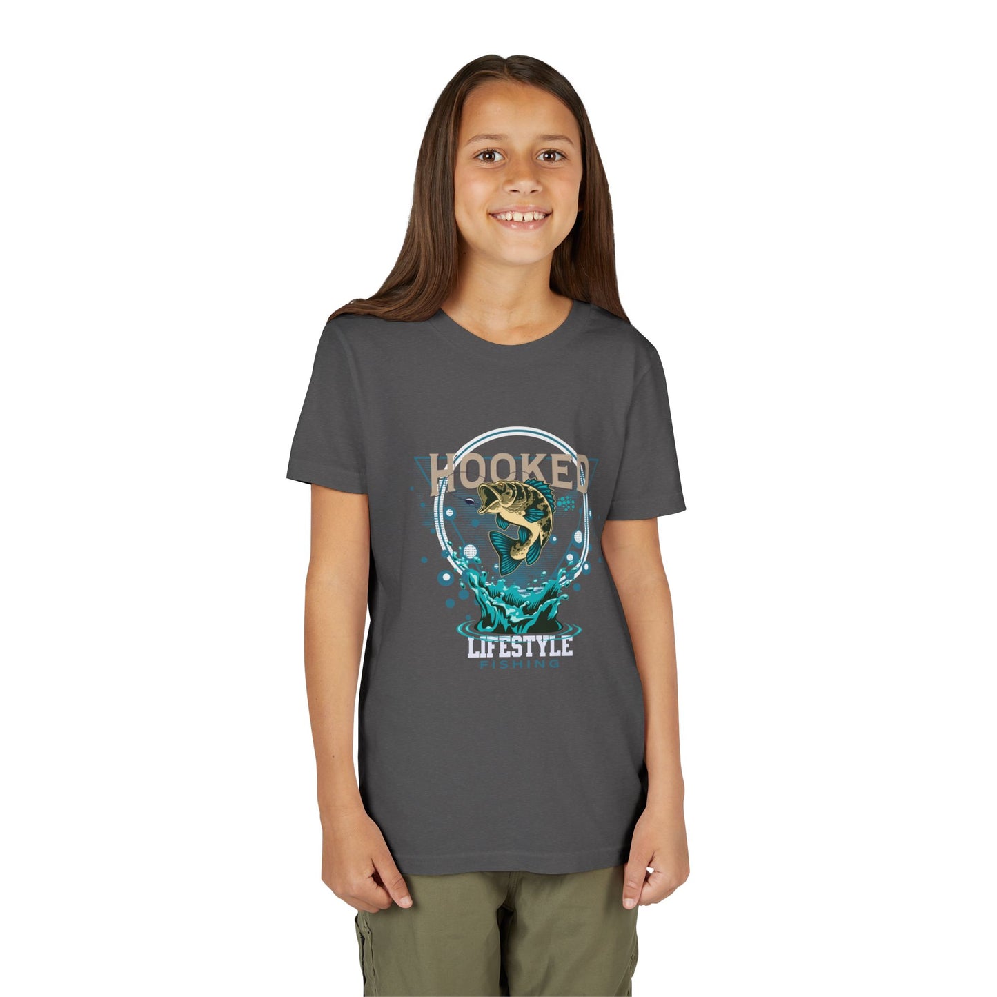 Youth Fishing Tee - "Hooked" Fishing Adventure Shirt for Young Anglers