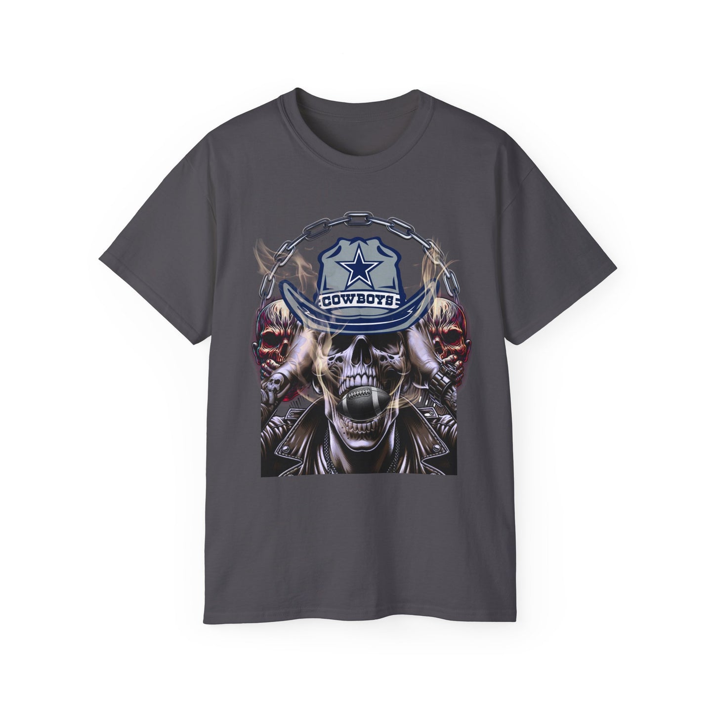 Cowboy Skull Unisex Tee, Cowboy Skull Graphic Tee, Unisex Cotton Shirt, Festival Wear, Unique Gift for Him/Her, Casual Style