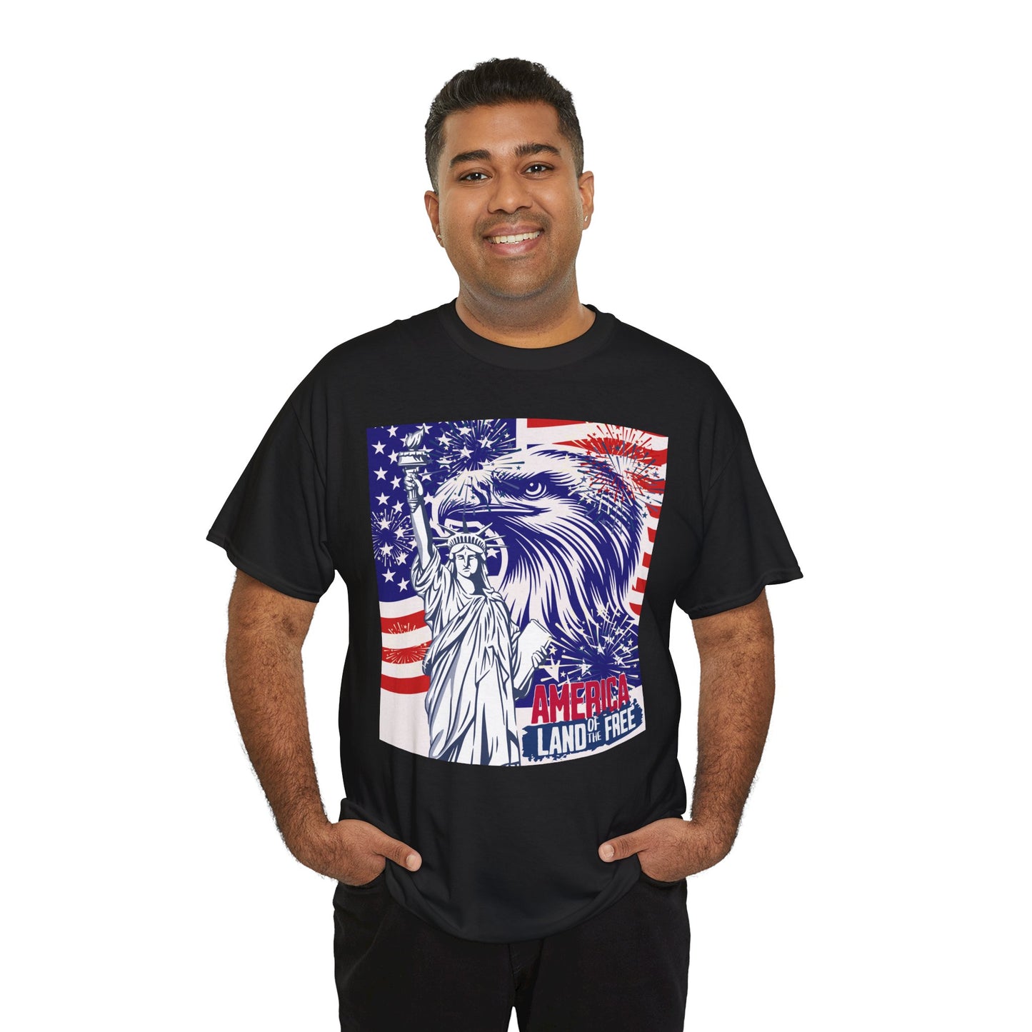 Patriotic Unisex Tee - America Land of the Free T-Shirt,4th of July Gift, Freedom Tee, Independence Day Apparel, Eagle Design Shirt