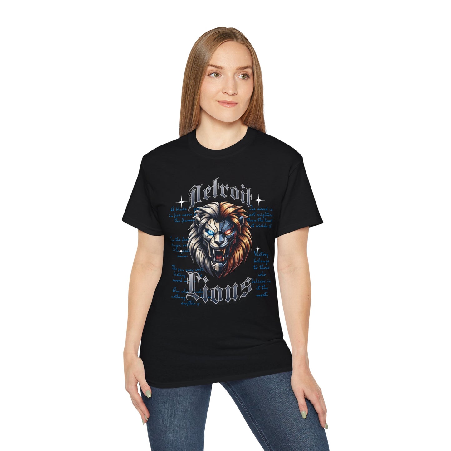 Detroit Lions Graphic Tee, Unisex Cotton Shirt, Sports Fan Apparel, Game Day Outfit, Football Gift, Casual Wear