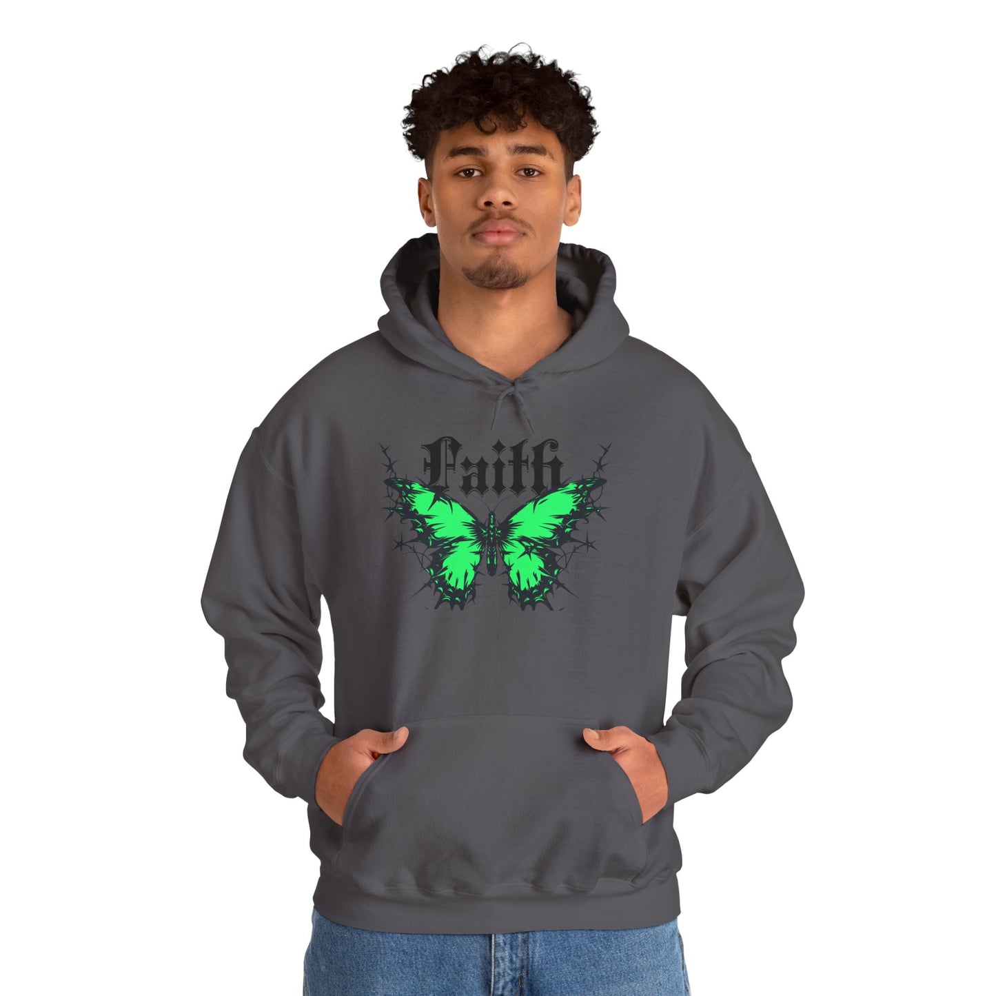 Faith-Inspired Butterfly Hoodie, Unisex Hooded Sweatshirt, Faith Apparel, Spiritual Fashion, Butterfly Art, Cozy Gift Idea