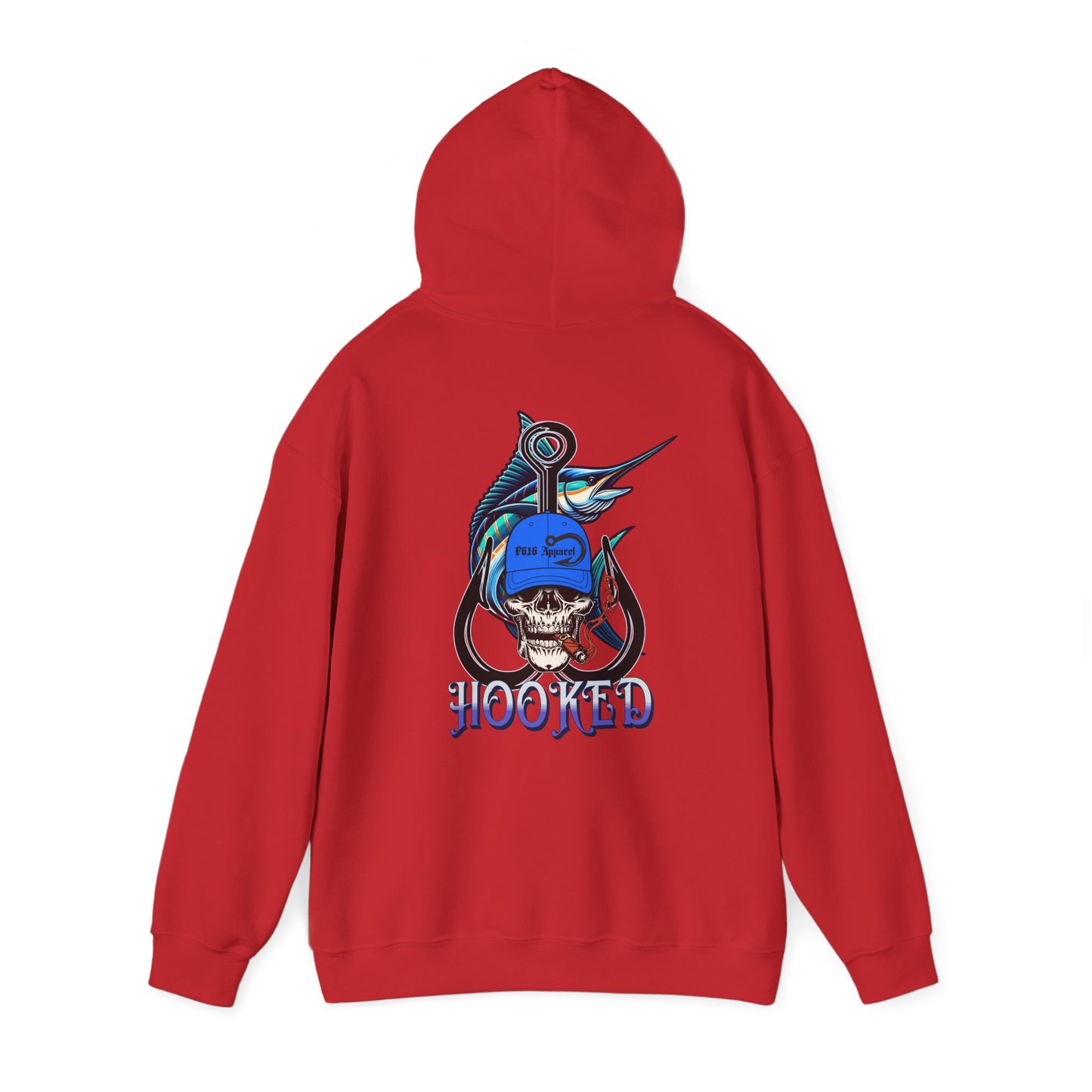 Skull & Fish Hooked Hoodie - Fishing Lovers Unisex Hooded Sweatshirt, Gift for Dad, Casual Street Style Apparel, Fathers Day Present, Cool