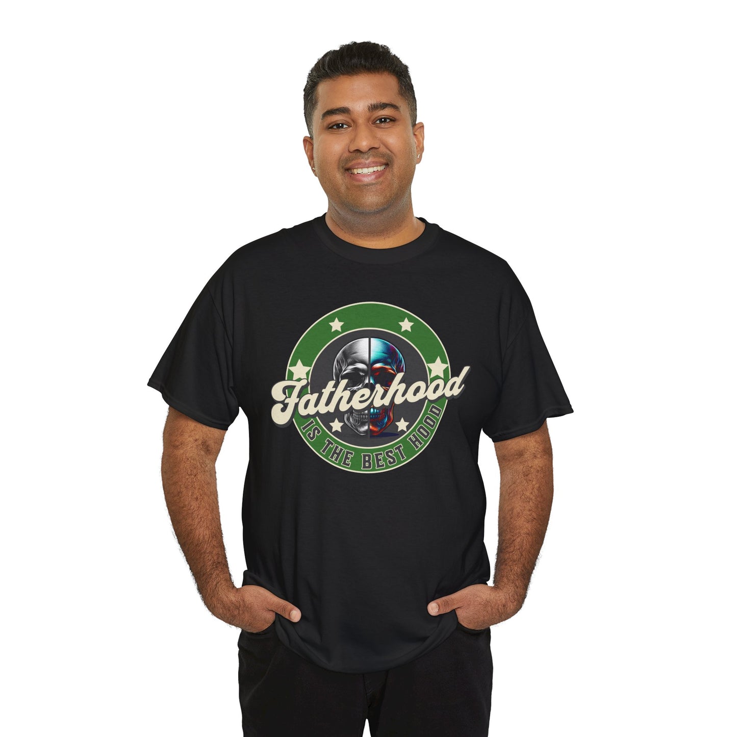 Unisex Heavy Cotton Tee: "Fatherhood Is The Best Hood" Graphic Tee | Perfect Gift for Dad, Casual Wear, Birthday, Father's Day, [...]