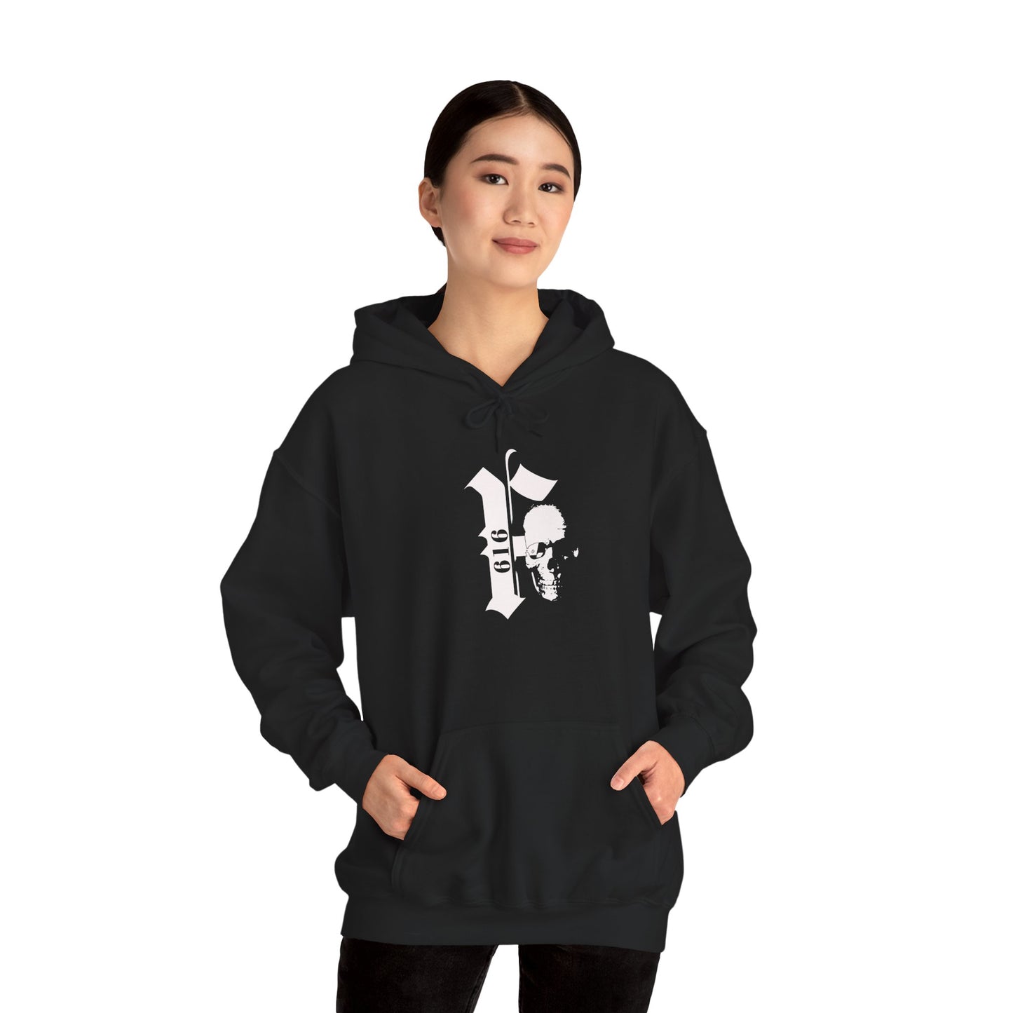 Unisex Heavy Blend™ Hooded Sweatshirt with Skull Graffiti Design, Cozy Streetwear Hoodie, Perfect for Casual Outings, Gifts, Festivals