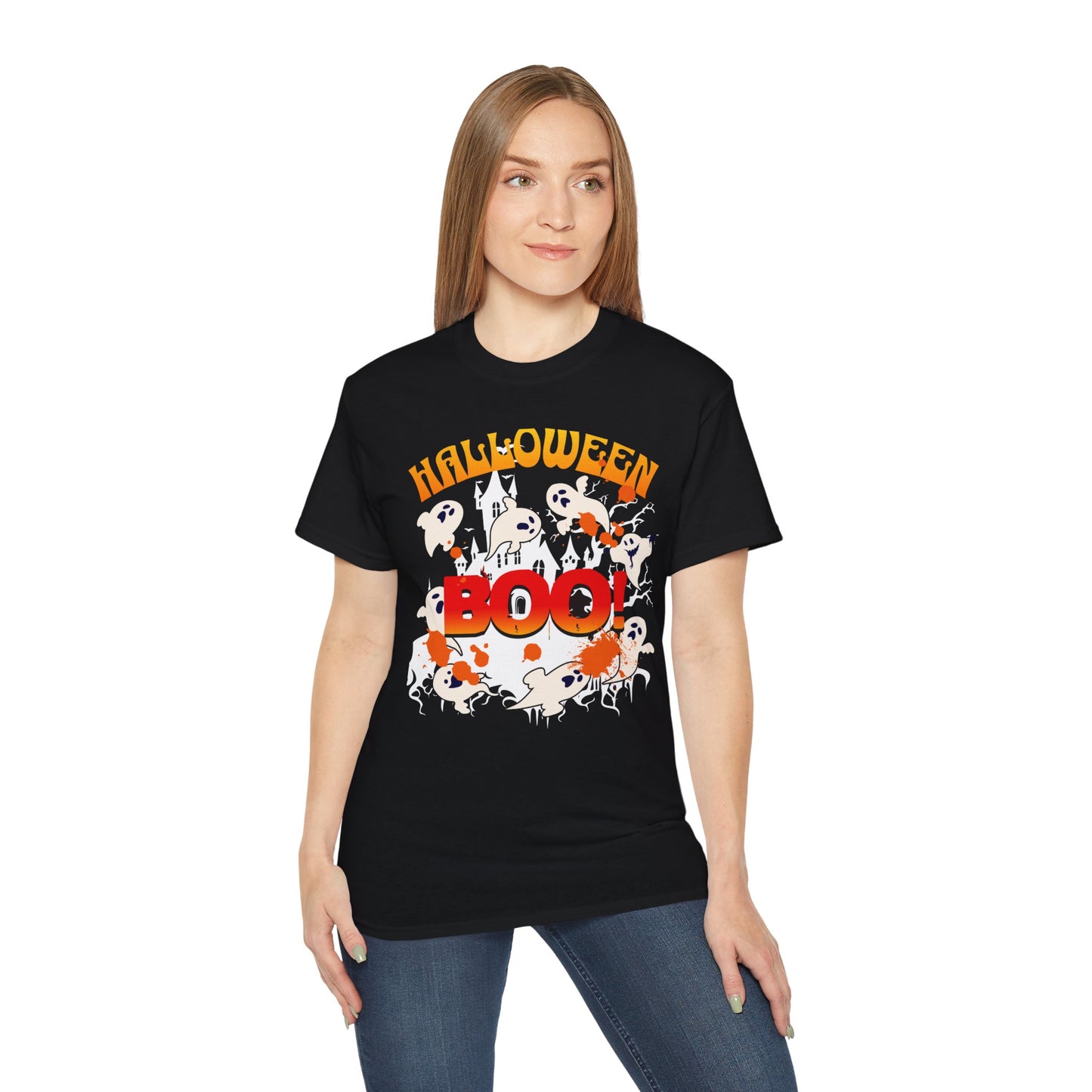 Halloween Boo Tee, Halloween Boo Unisex Ultra Cotton Tee, Spooky Graphic Shirt, Halloween Party Wear, Pumpkin Costume, Trick or Treat Apparel