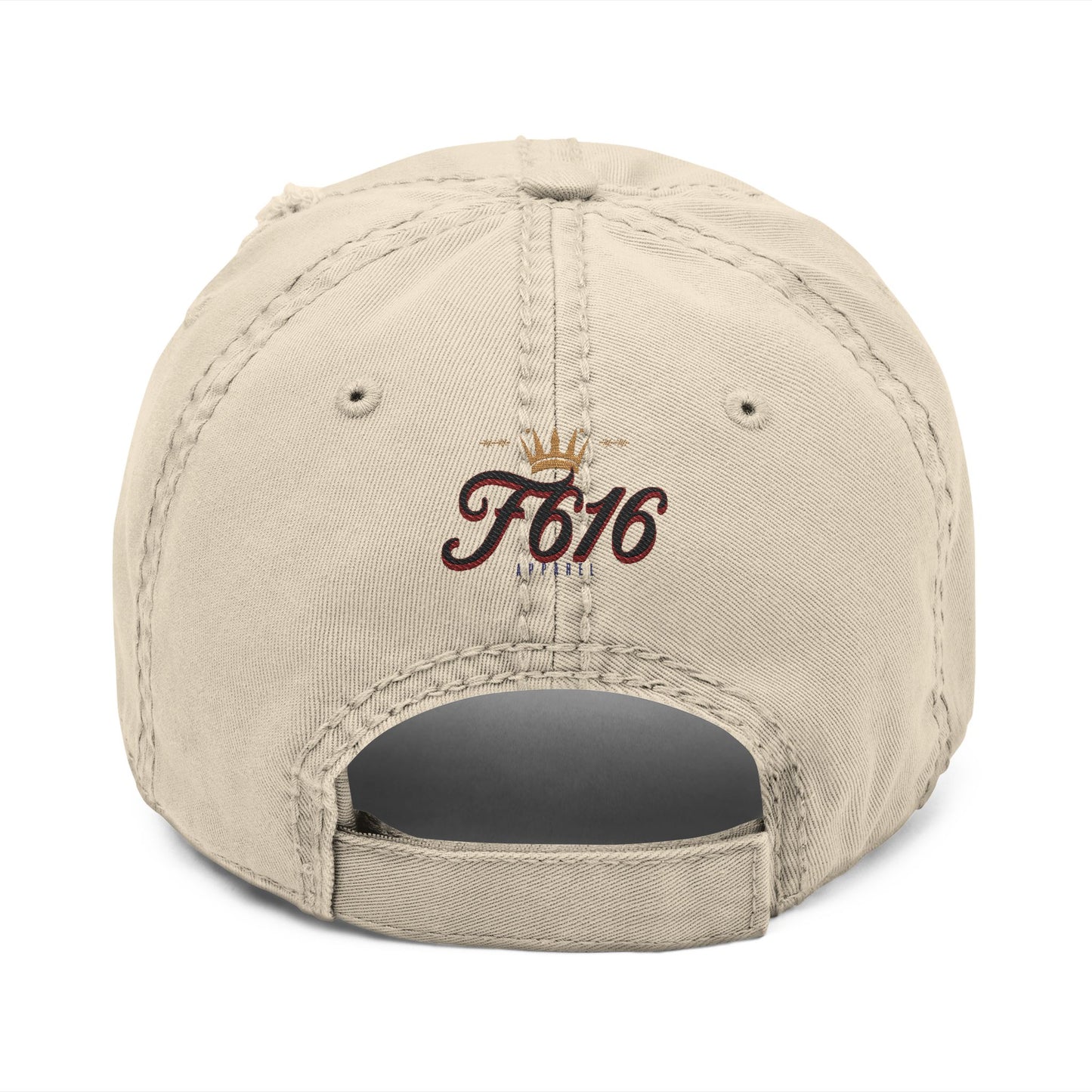 Trendy Distressed Dad Hat with Embroidery, F616 Logo - Casual Style for Everyday Wear