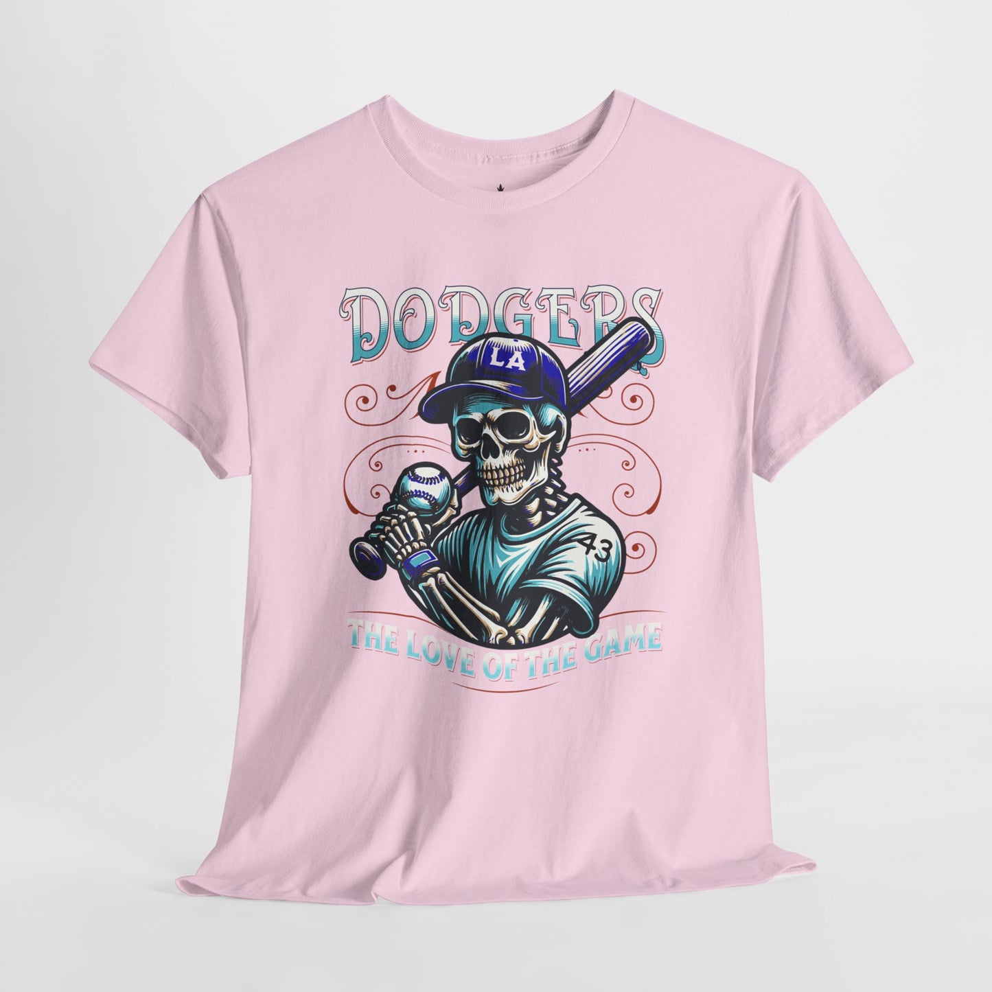 Vintage Dodgers Skeleton Tee - Unisex Heavy Cotton T-Shirt for Baseball Lovers