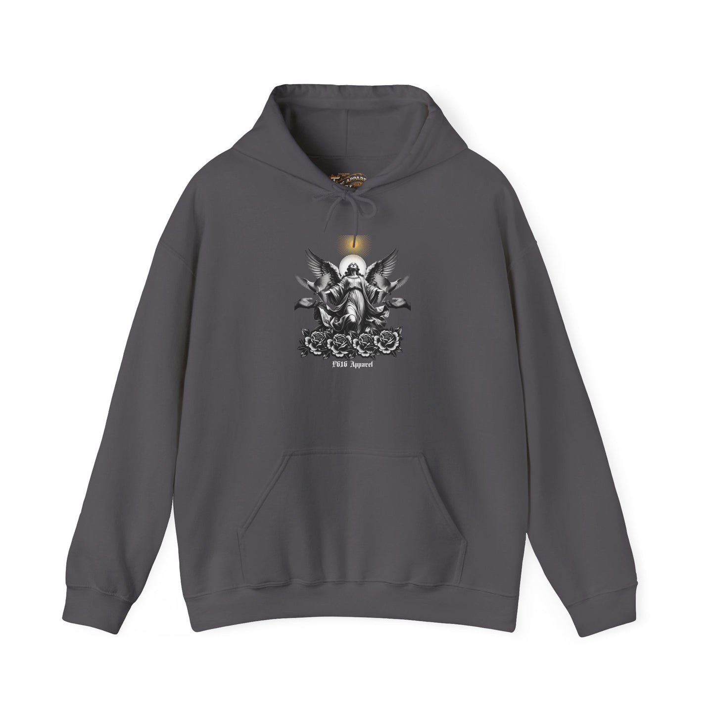 Religious Crowned Hoodie, Cozy Layering, Streetwear Style, Graphic Sweatshirt, Artsy Gift for Any Occasion