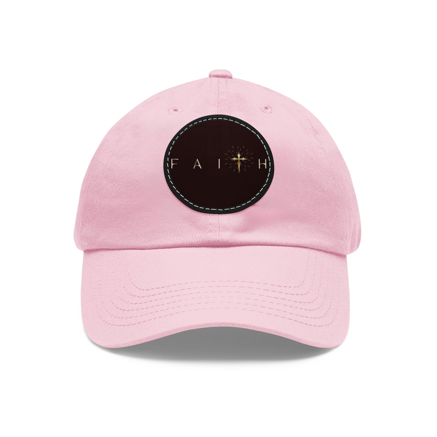 Stylish Dad Hat with Leather Patch - Faith Design, Ideal for Everyday Wear, Gifts, Outdoors, and Special Occasions