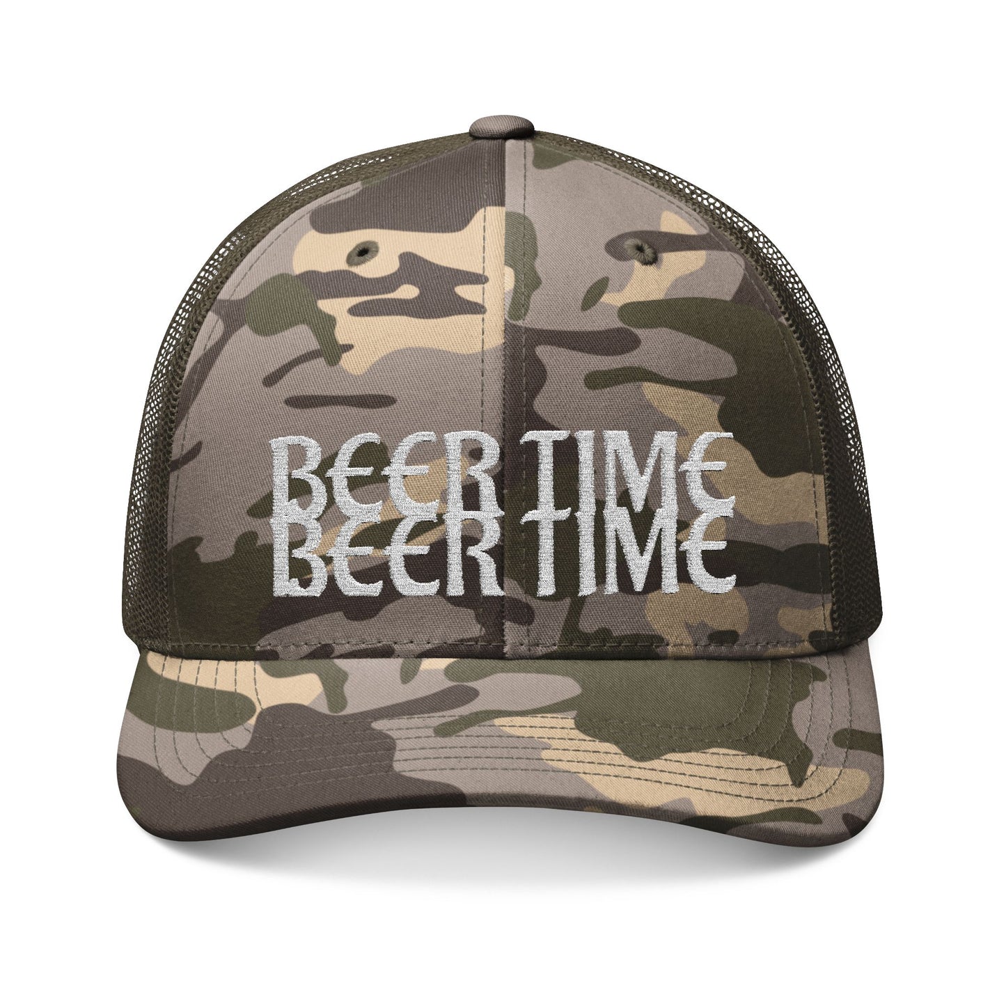 Camouflage Trucker Hat with Embroidery, Outdoor Style Hat, Gift for Him, Hunting Accessories, Cool Military Cap, Trendy Fashion