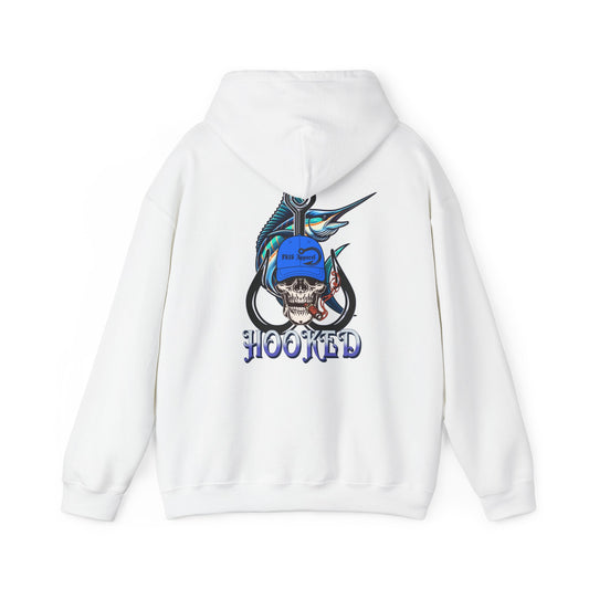 Skull & Fish Hooked Hoodie - Fishing Lovers Unisex Hooded Sweatshirt, Gift for Dad, Casual Street Style Apparel, Fathers Day Present, Cool