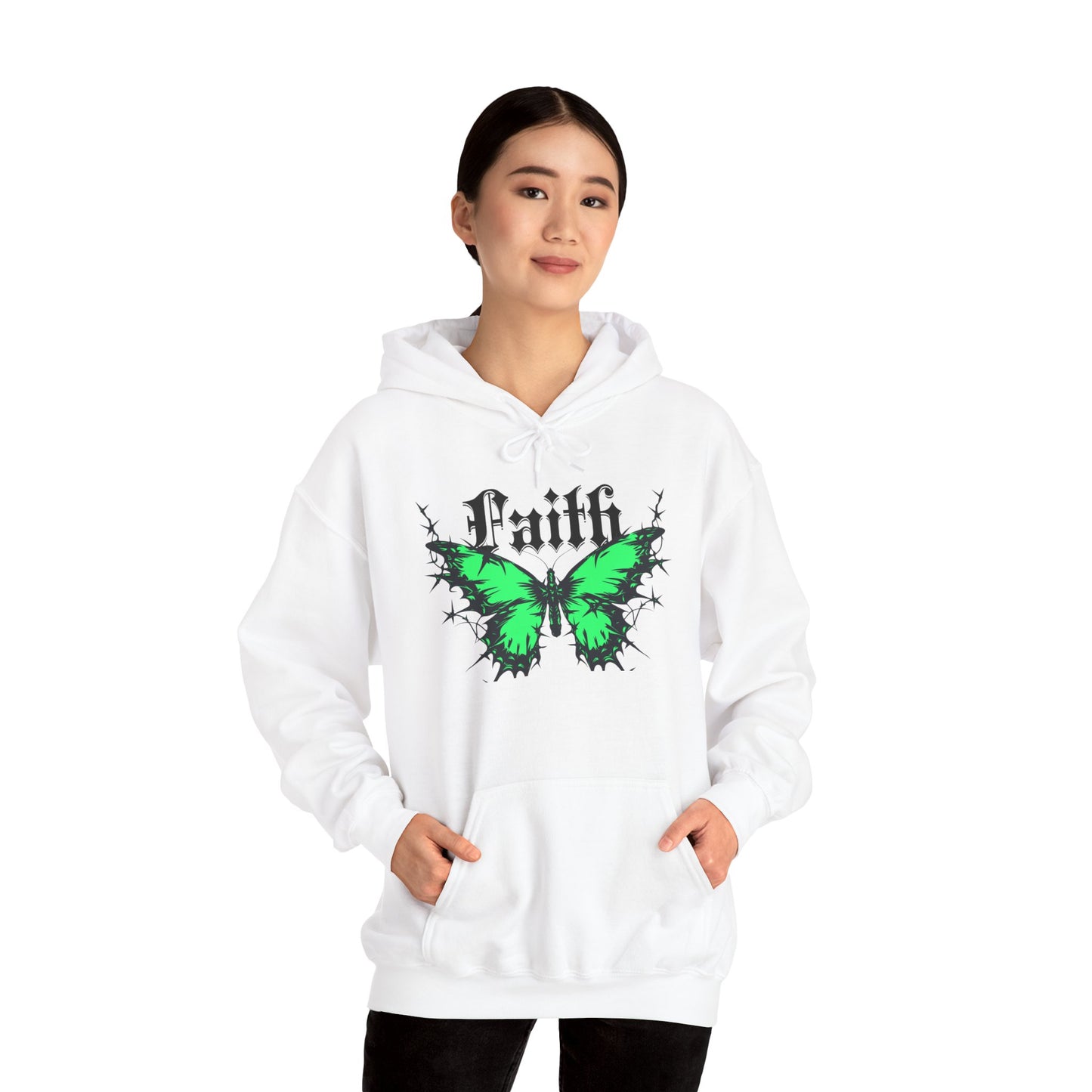 Faith-Inspired Butterfly Hoodie, Unisex Hooded Sweatshirt, Faith Apparel, Spiritual Fashion, Butterfly Art, Cozy Gift Idea