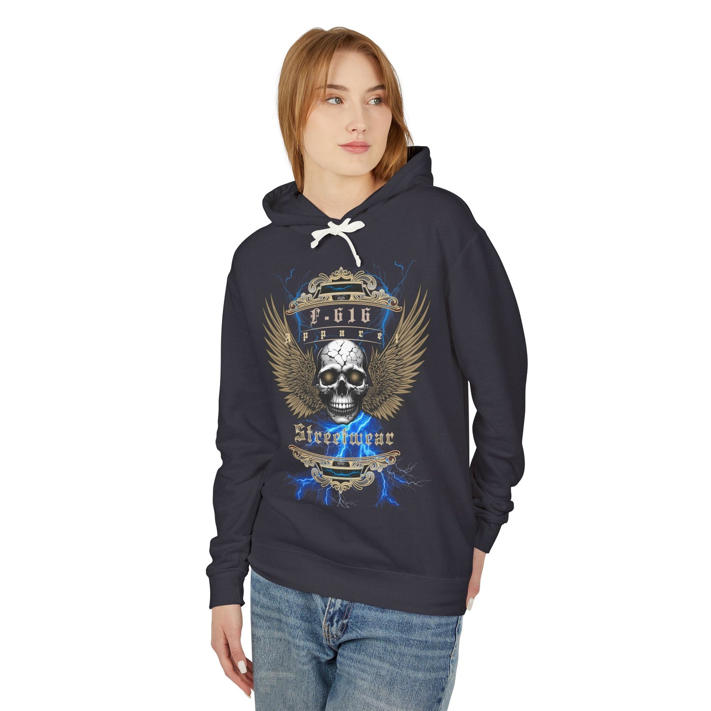 Gothic Skull Hoodie - Unisex Lightweight Sweatshirt for Rock Fans