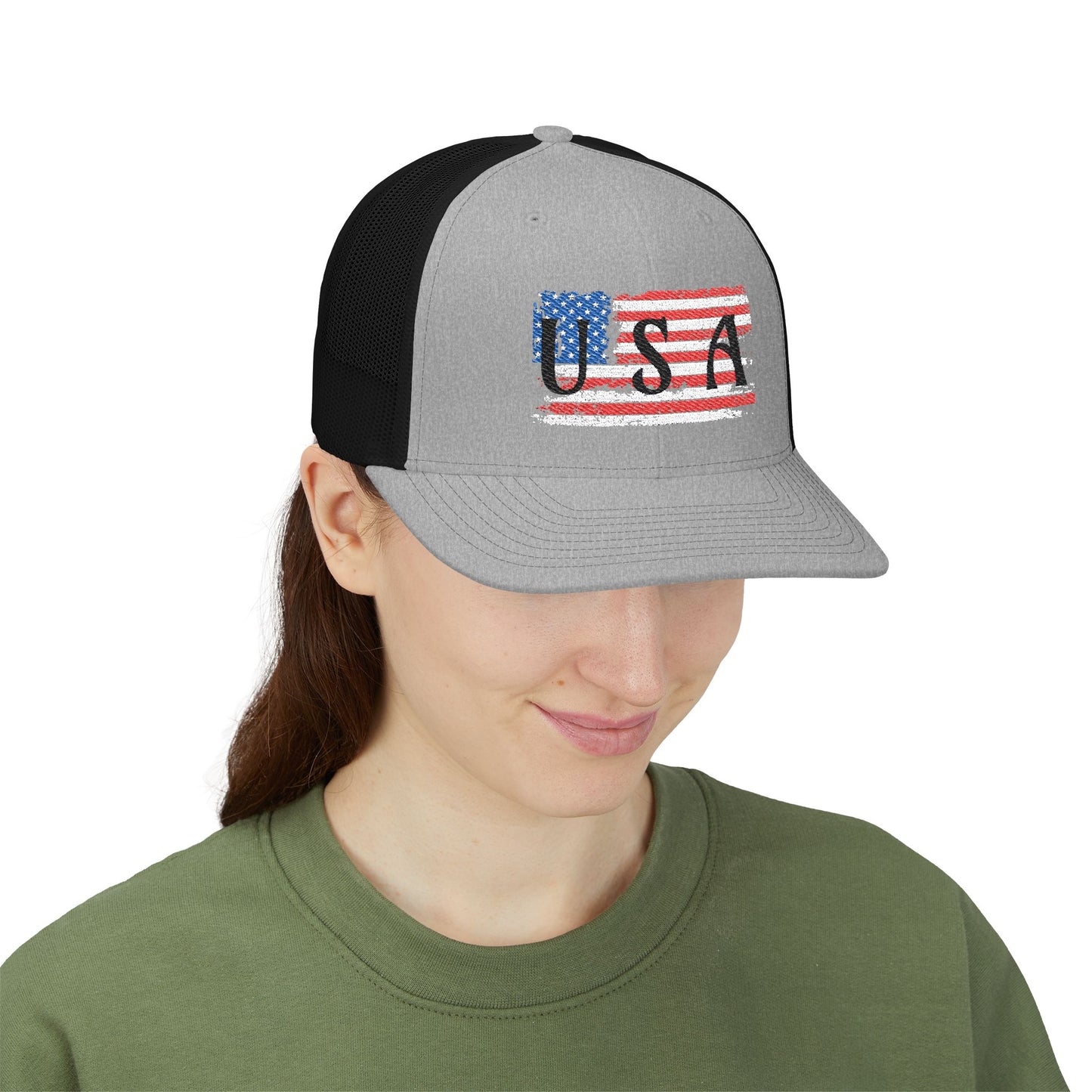 Embroidered Patriotic Cap, Patriotic Snapback Trucker Cap - USA Embroidery Hat, Baseball Cap, Outdoor Gear, Gift for Him/Her, American Pride Apparel