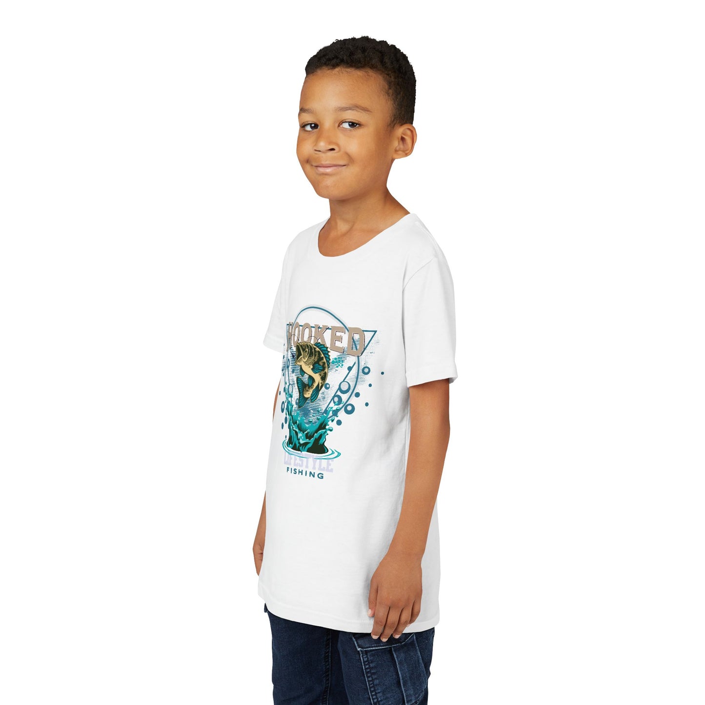 Youth Fishing Tee - "Hooked" Fishing Adventure Shirt for Young Anglers