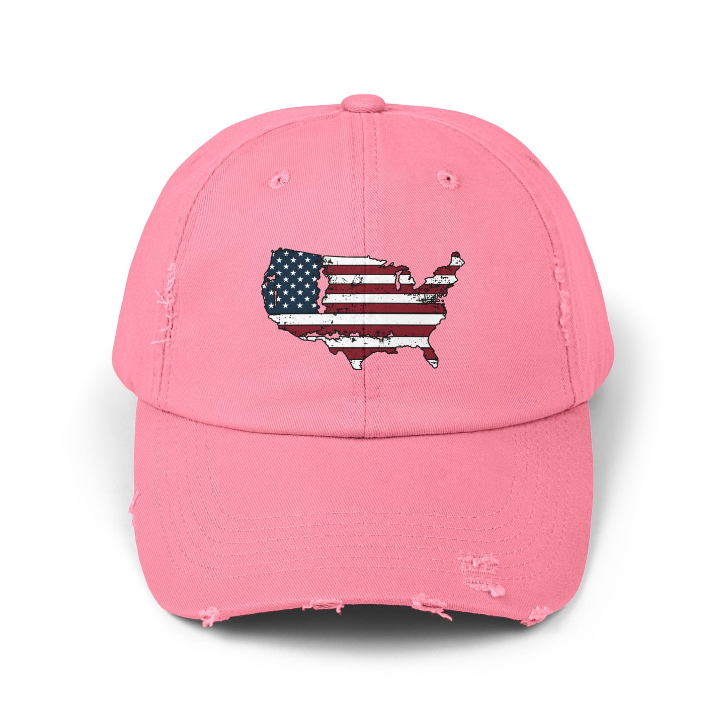 USA Flag Distressed Cap - Vintage American Baseball Hat for 4th of July and Summer