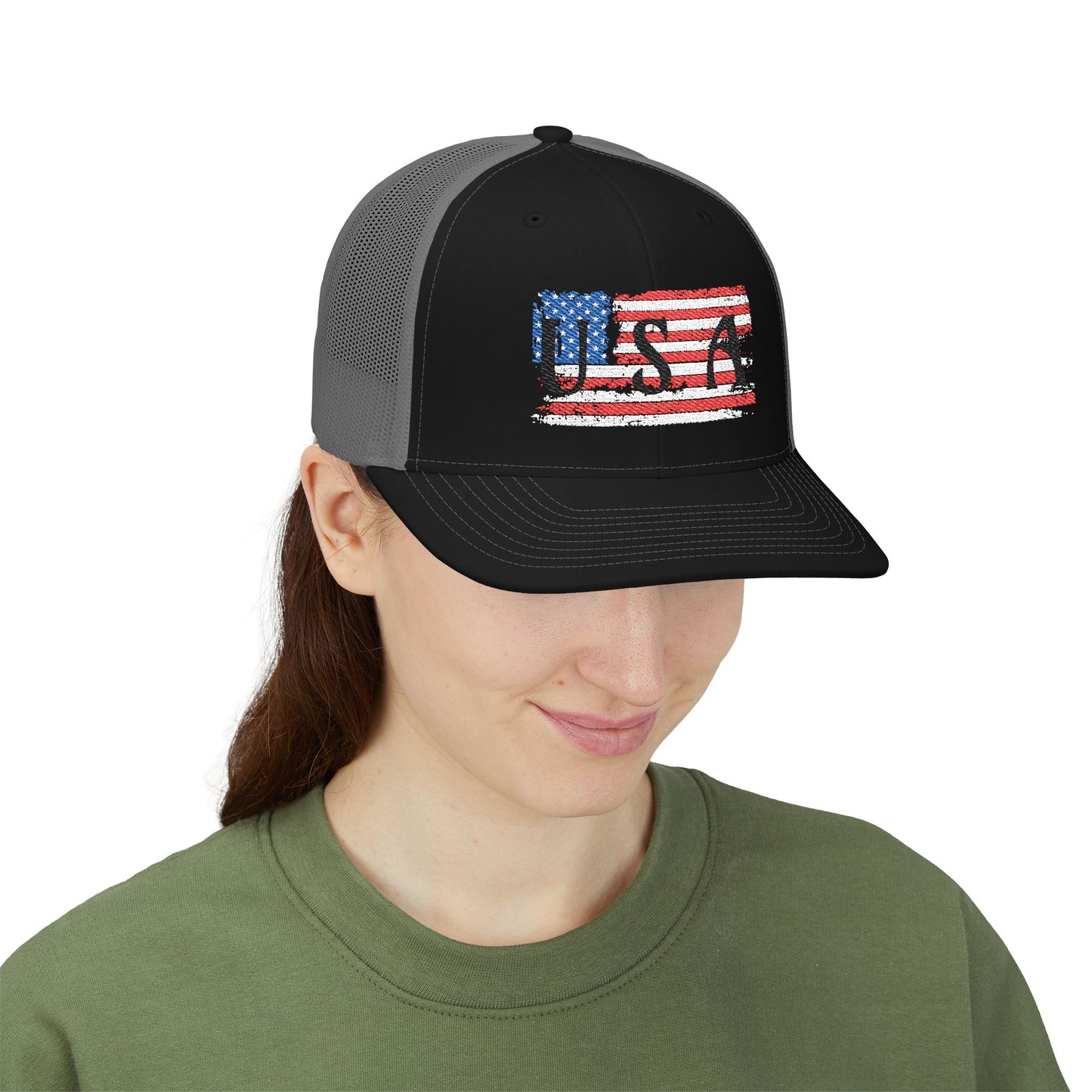 Embroidered Patriotic Cap, Patriotic Snapback Trucker Cap - USA Embroidery Hat, Baseball Cap, Outdoor Gear, Gift for Him/Her, American Pride Apparel