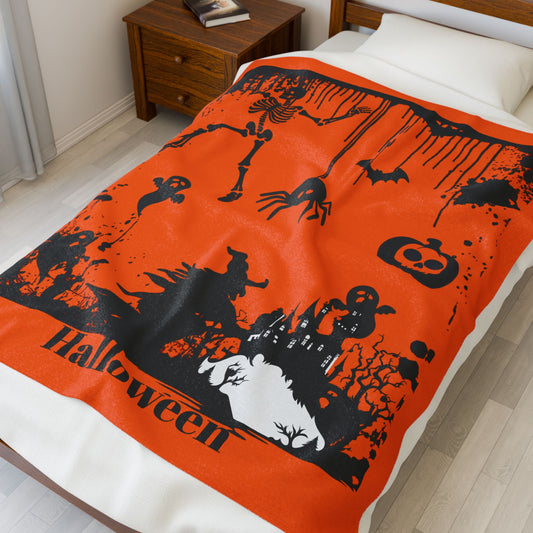 Plush Blanket - Halloween Cozy Fall Decor and Spooky Home Essentials
